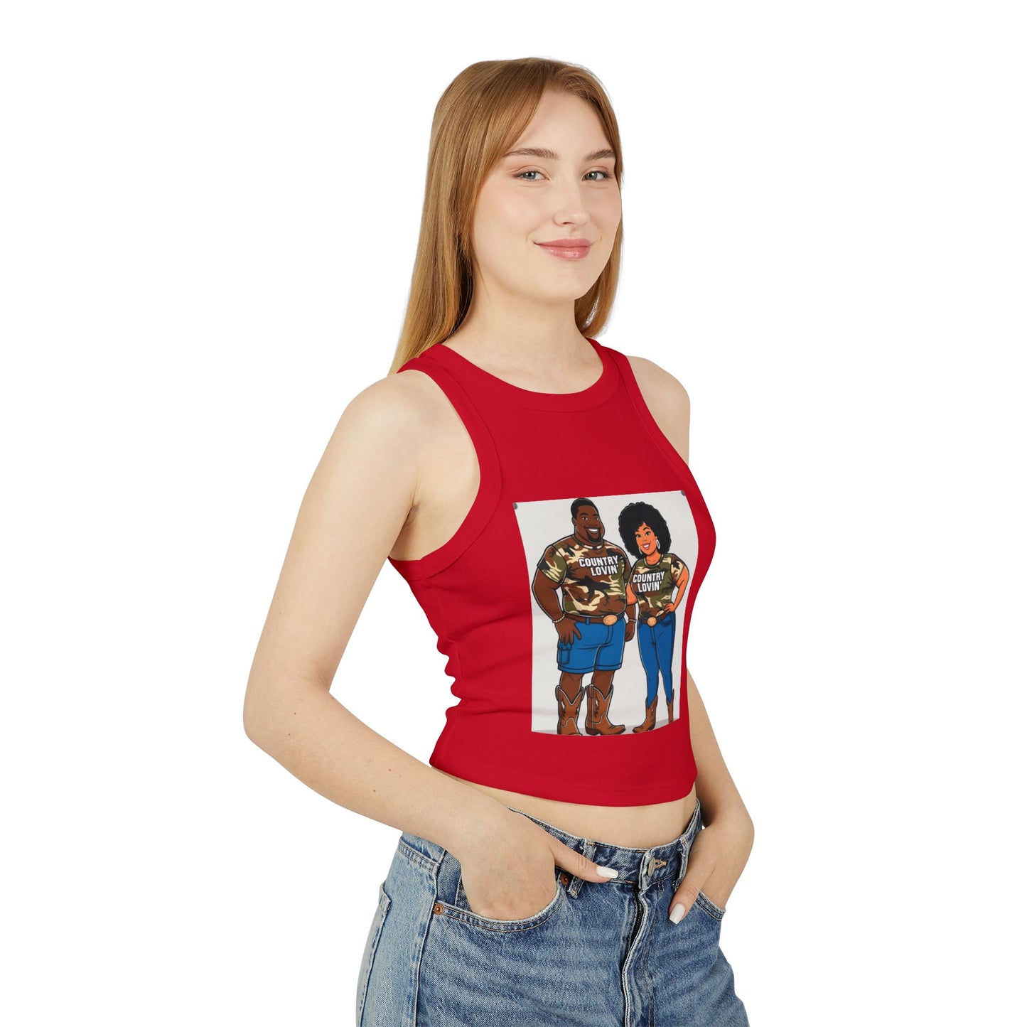 Country Lovin Women's Micro Rib Racer Tank Top