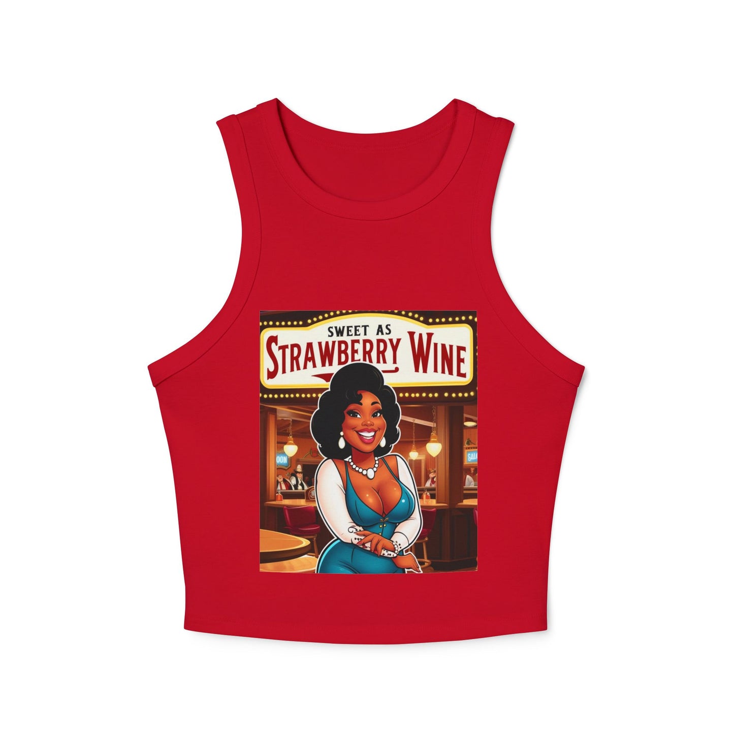 Sweet as Strawberry Wine Racer Tank Top for Women