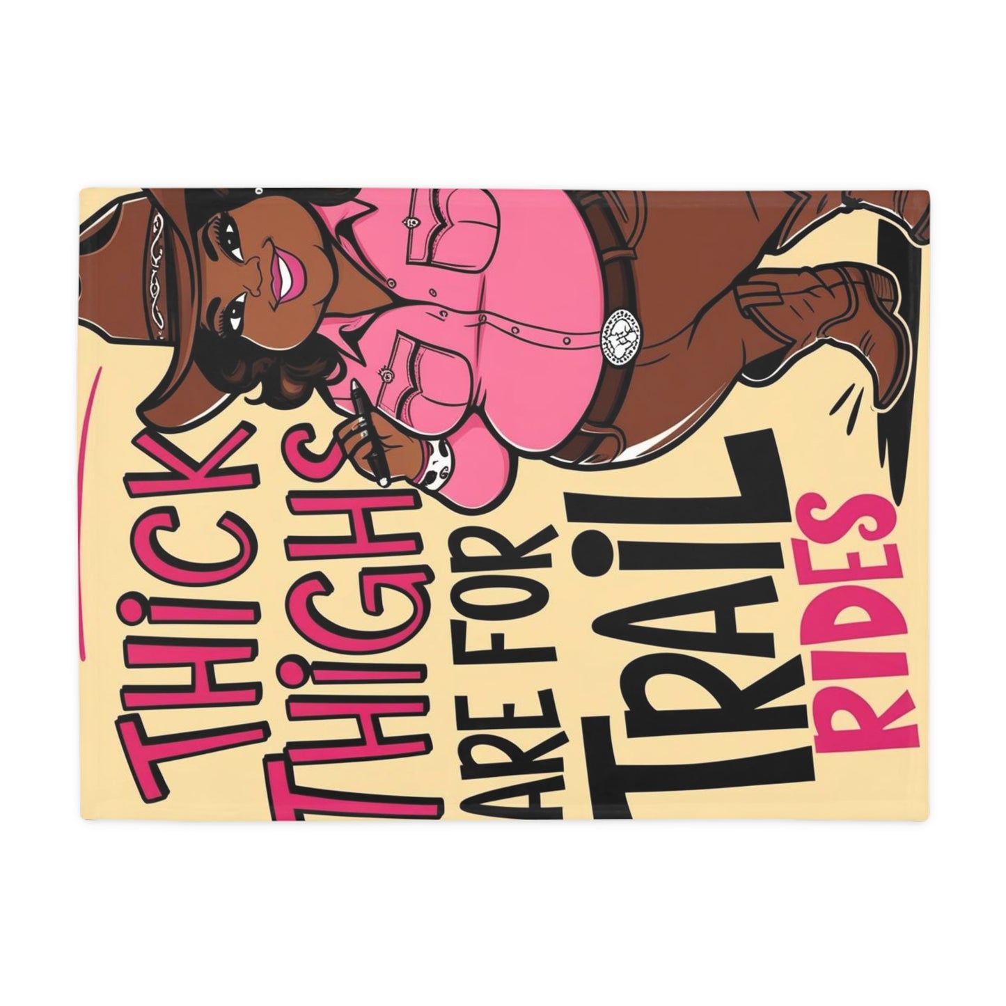 Thick Thighs Are For Trail Rides Plush Fleece Blanket