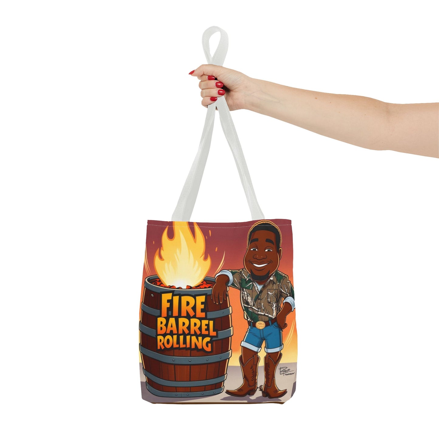 Fire Barrel Rolling Tote Bag