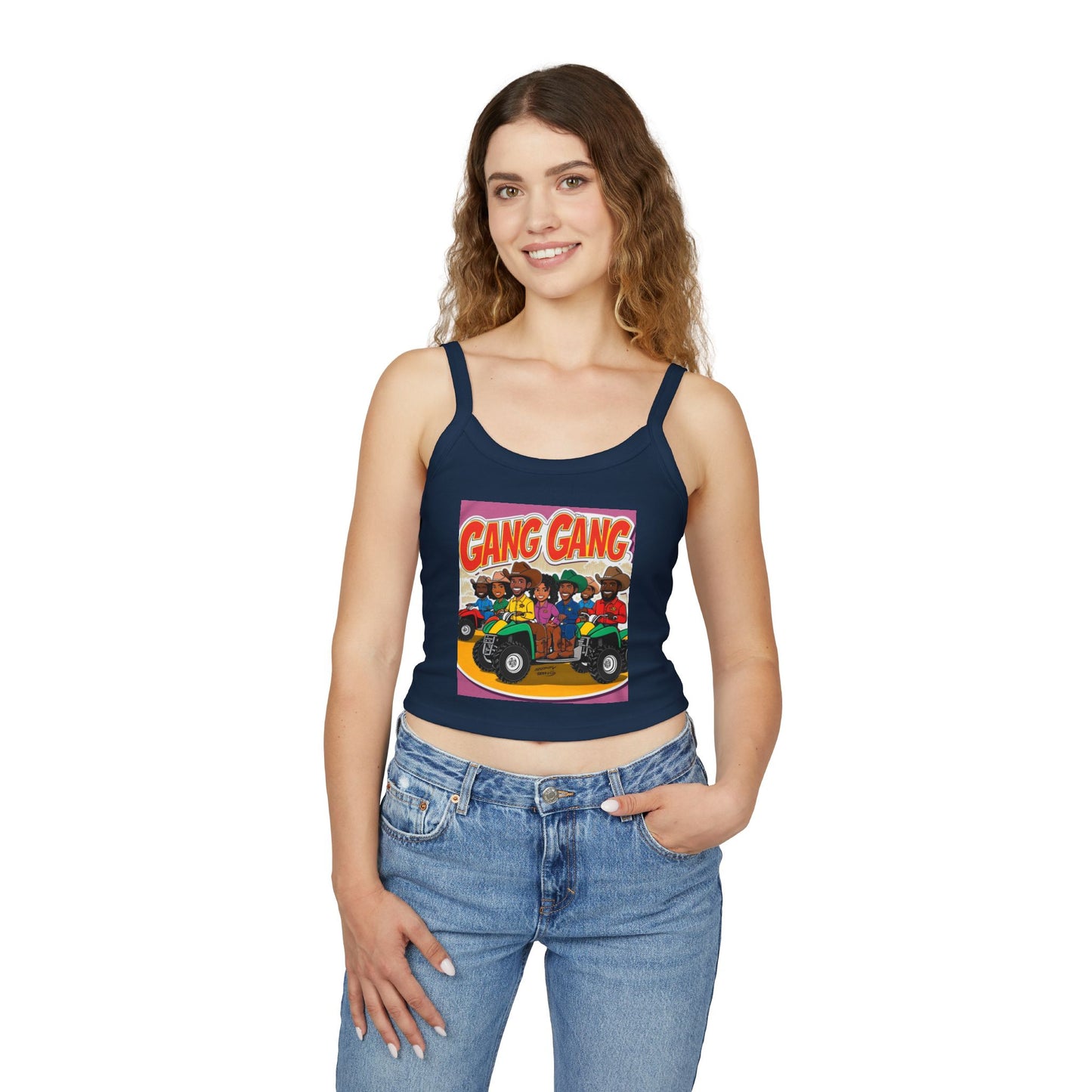 Group ATV Cartoon Spaghetti Strap Tank Top