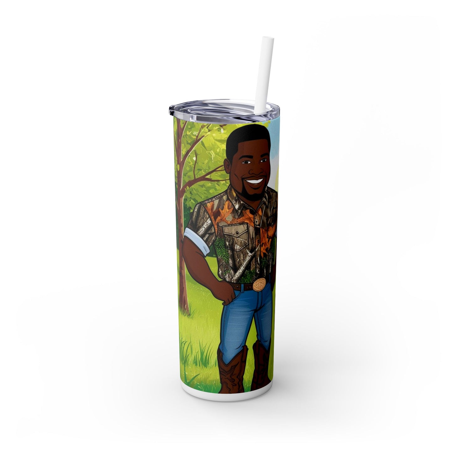Backwoods Boy Skinny Tumbler - 20oz with Straw
