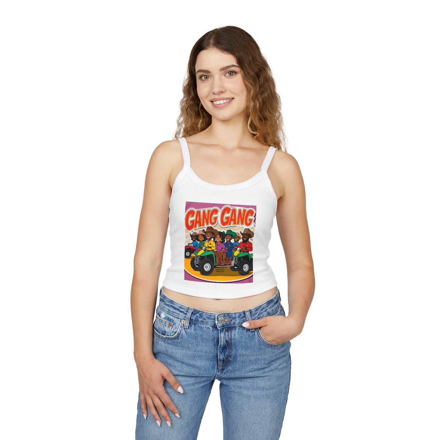 Group ATV Cartoon Spaghetti Strap Tank Top