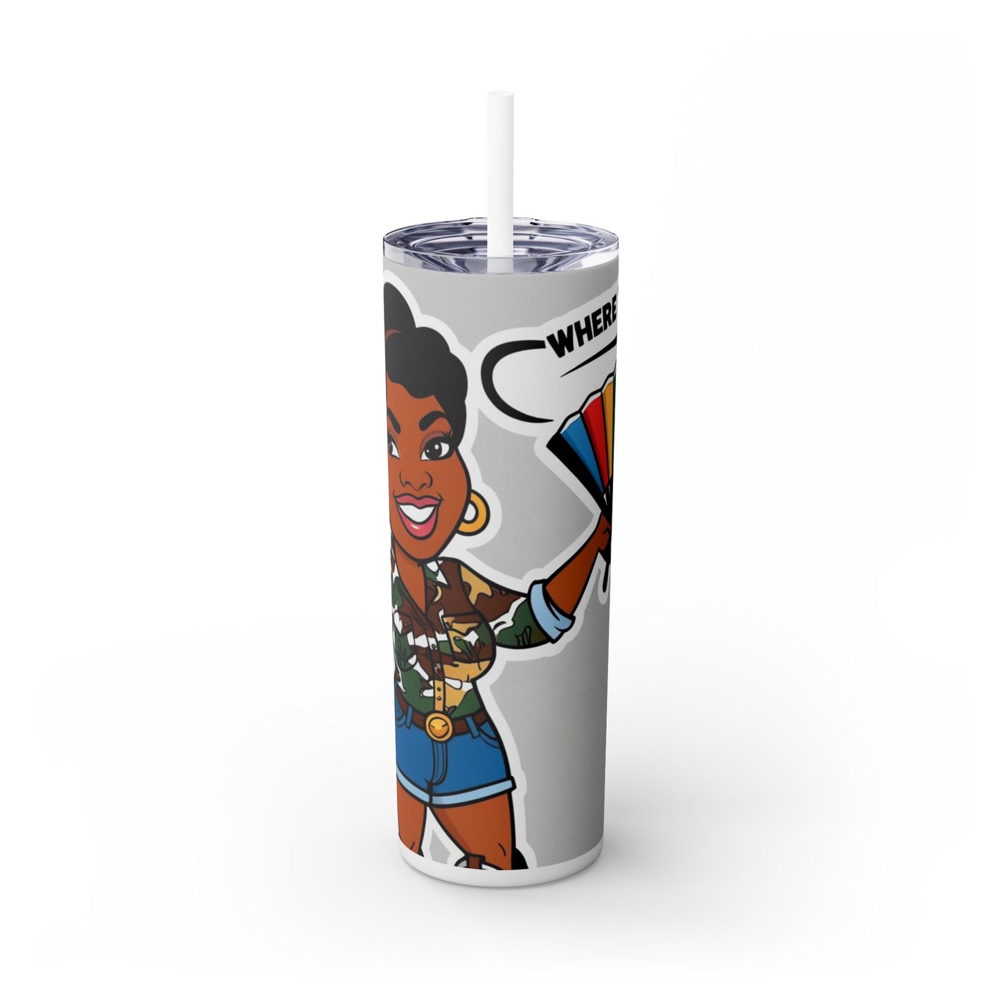 Where Them Fans At? 20oz Skinny Tumbler with Straw