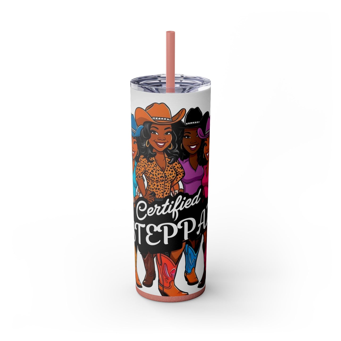Certified Steppaz Skinny Tumbler with Straw, 20oz