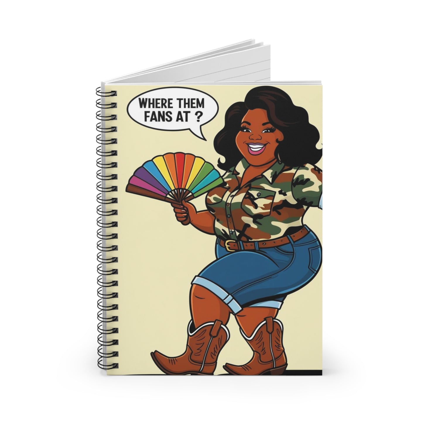 Where Them Fans At? Spiral Notebook - Ruled Line