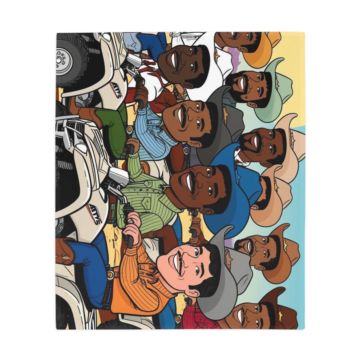 Retro Cowboy Adventure Plush Fleece Blanket