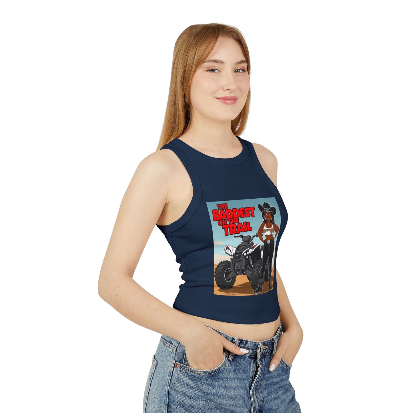 Baddest on the Trail Women's Micro Rib Racer Tank Top