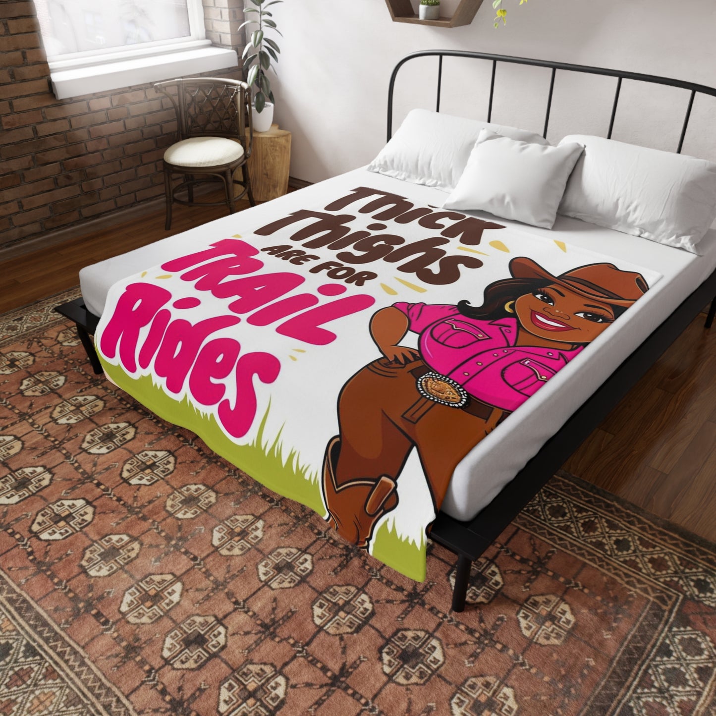 Bright Thick Thighs Plush Fleece Blanket