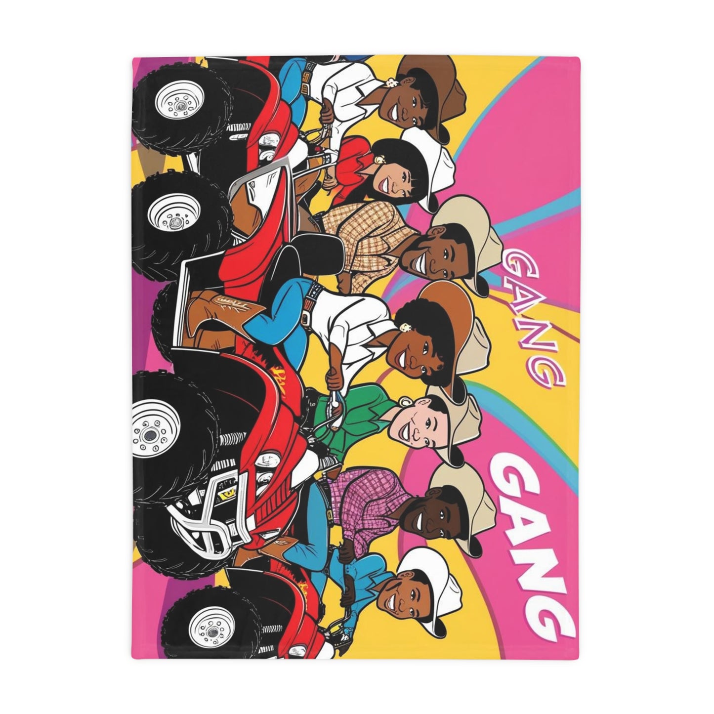 Retro Quad Gang Plush Fleece Blanket