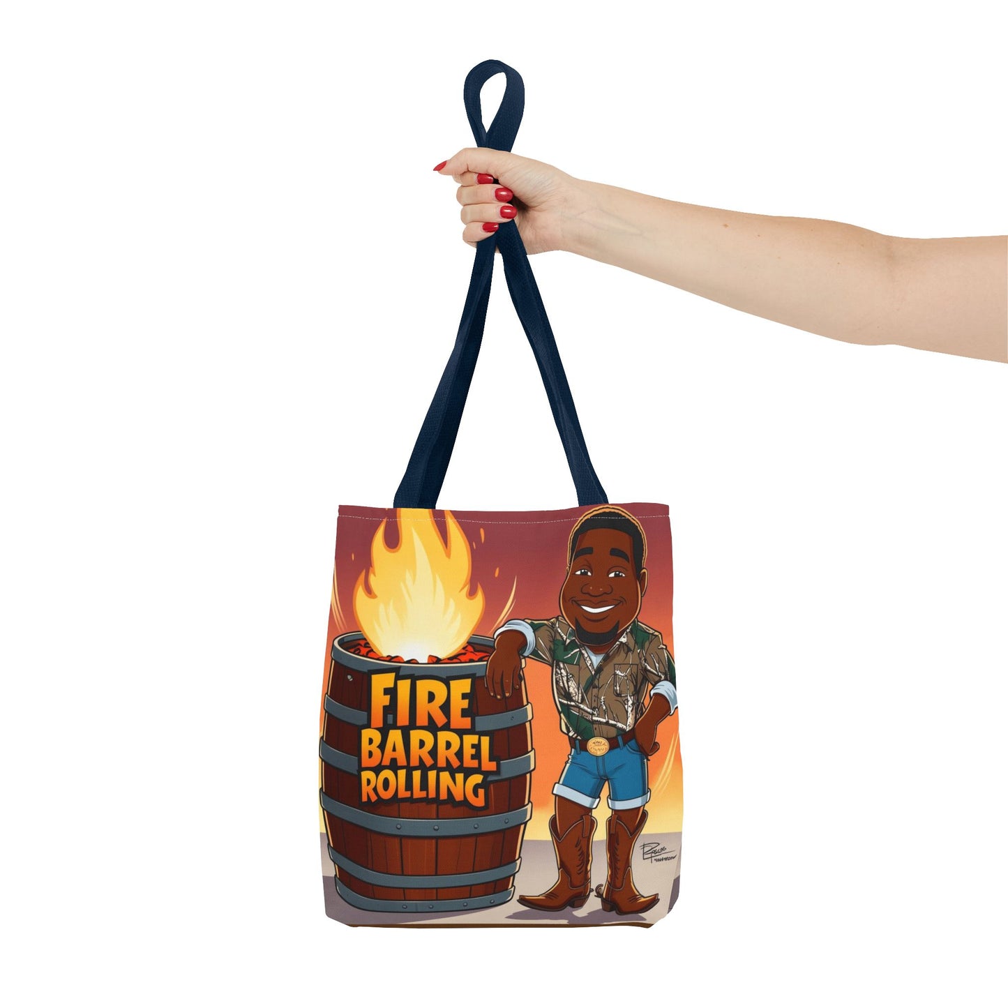 Fire Barrel Rolling Tote Bag