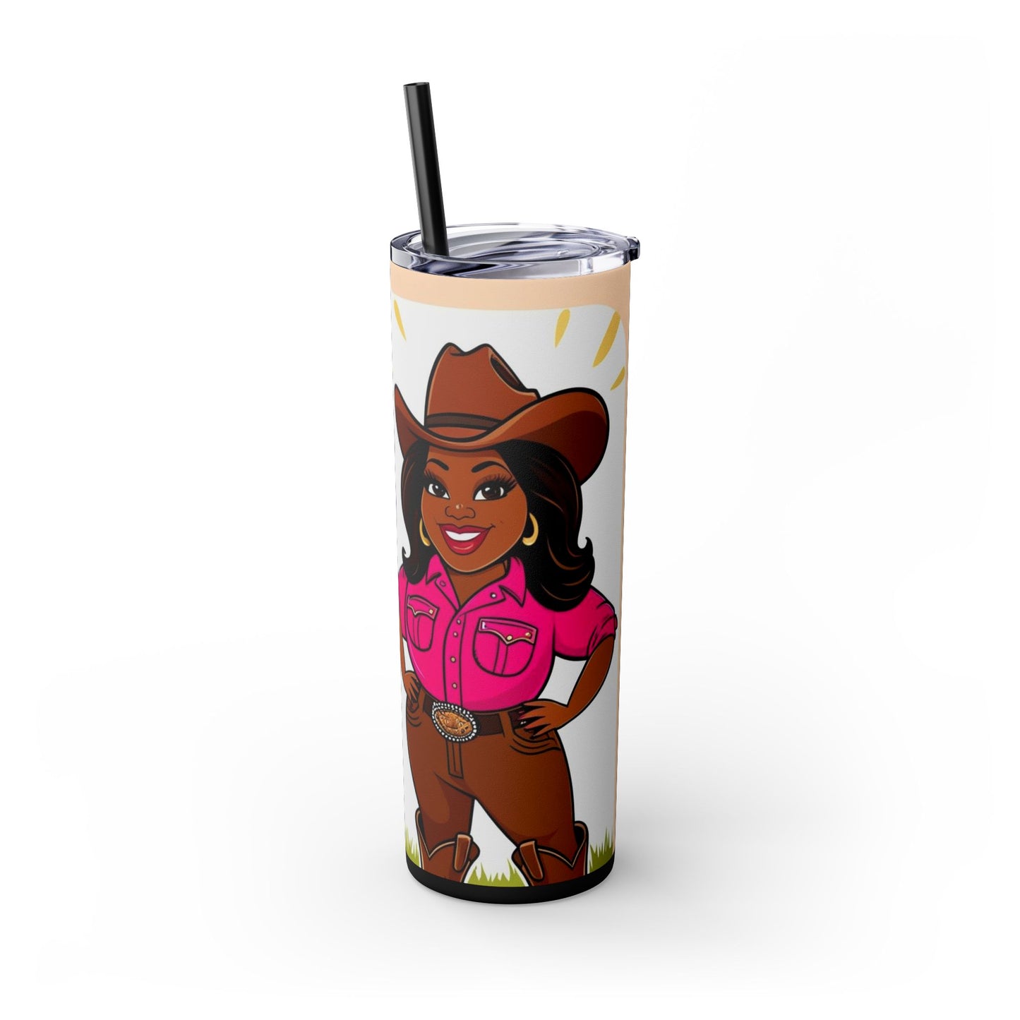 Bright Thick Thighs Skinny Tumbler with Straw, 20oz