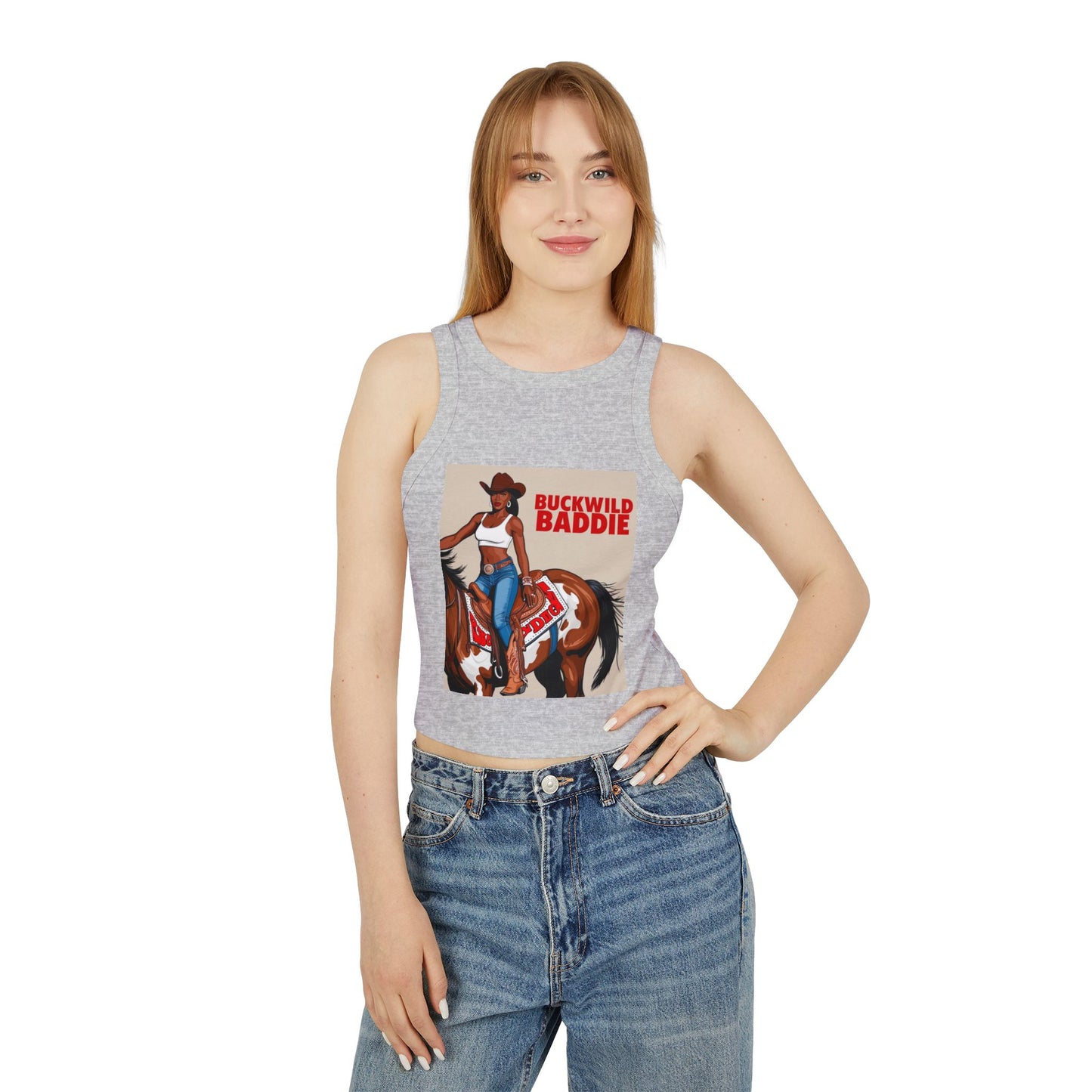 Buckwild Baddie Women's Micro Rib Racer Tank Top