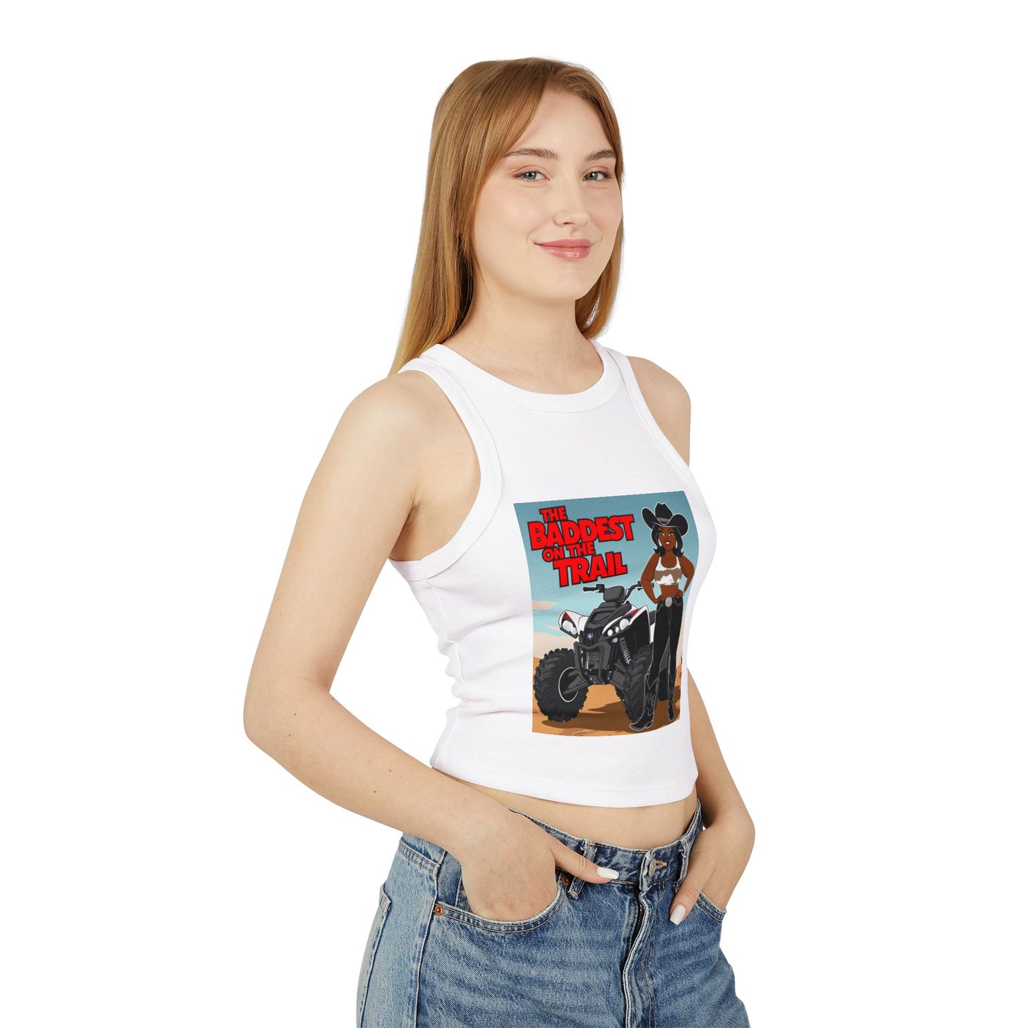 Baddest on the Trail Women's Micro Rib Racer Tank Top