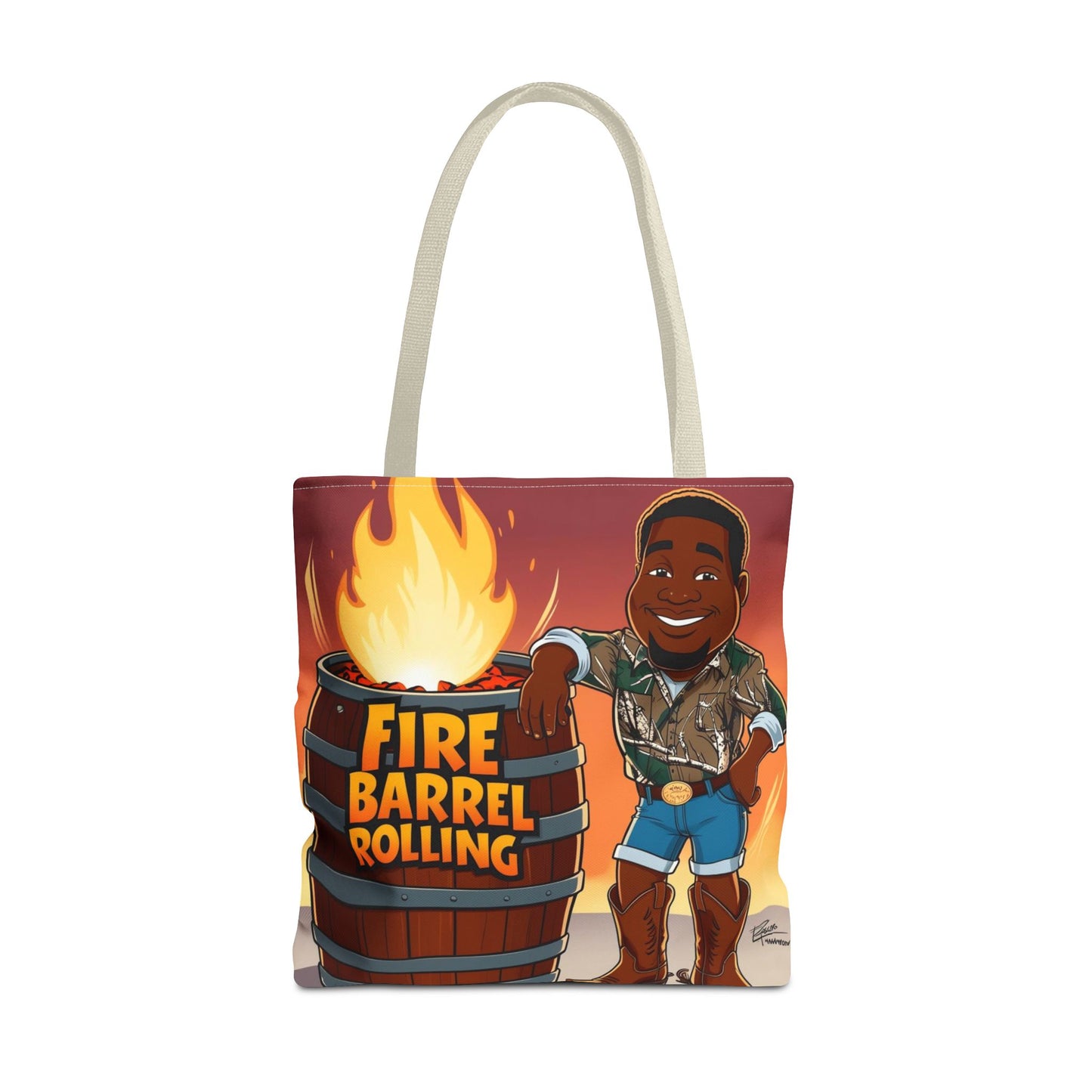 Fire Barrel Rolling Tote Bag