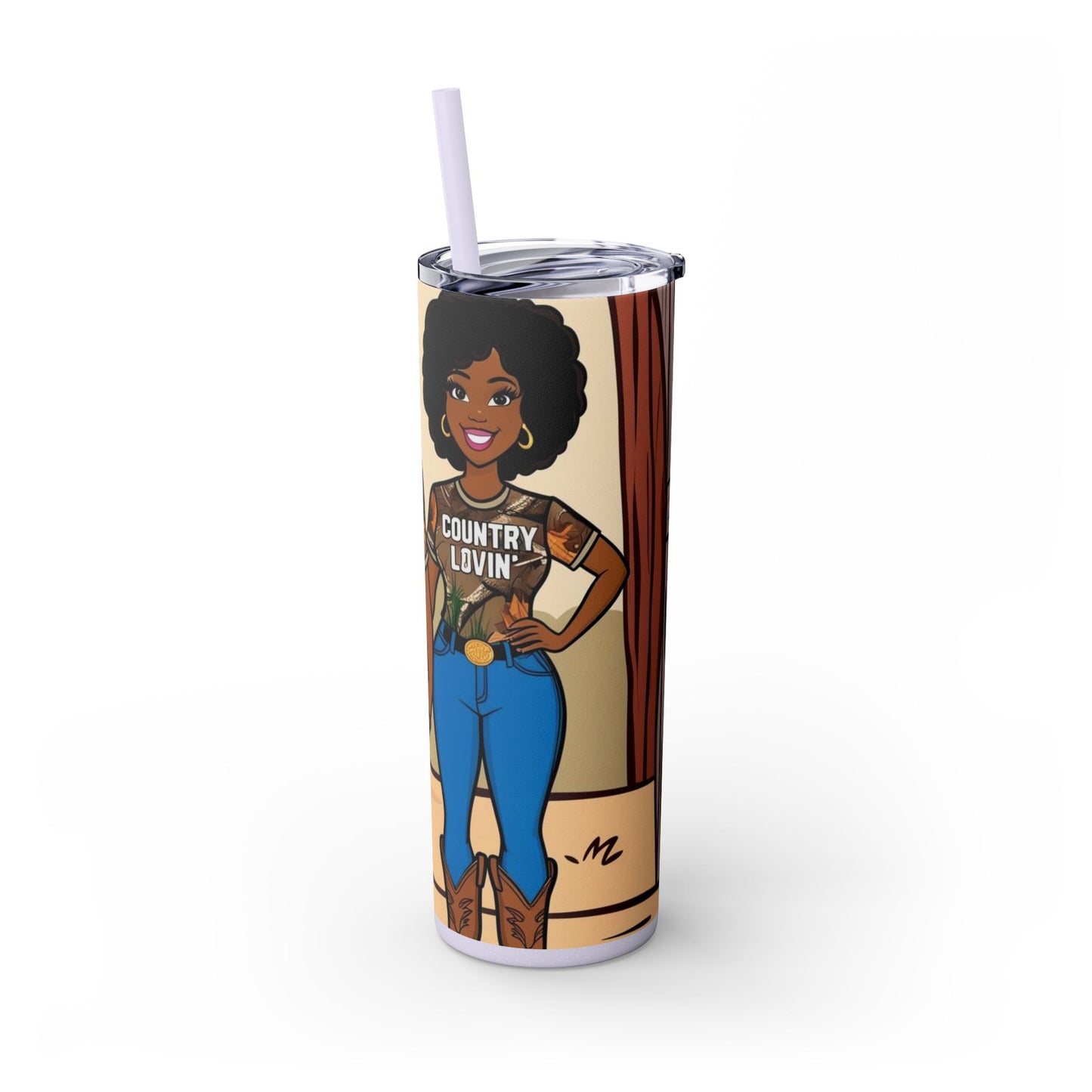 Country Lovin Skinny Tumbler with Straw, 20oz