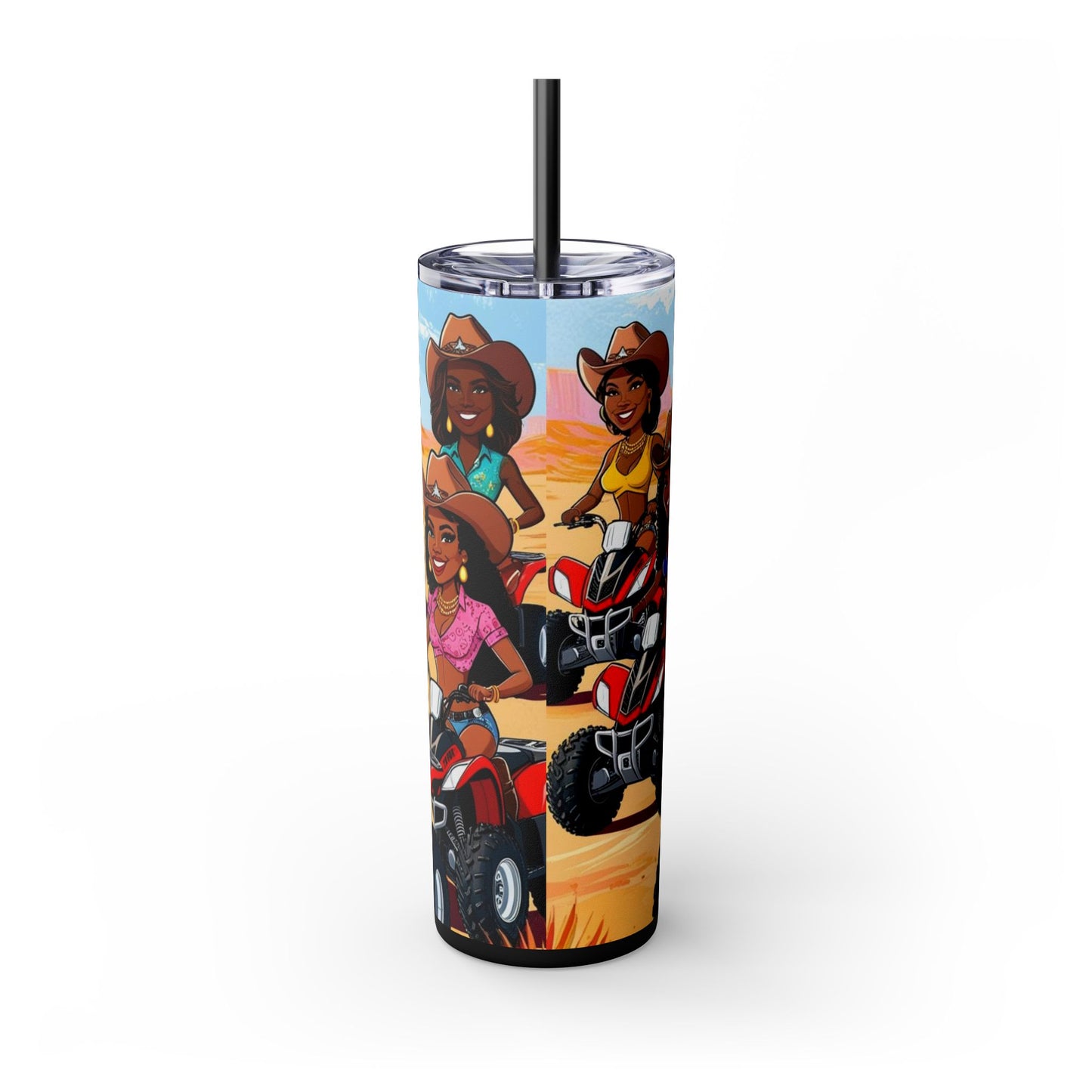 Adventurous Squad Skinny Tumbler with Straw - 20oz