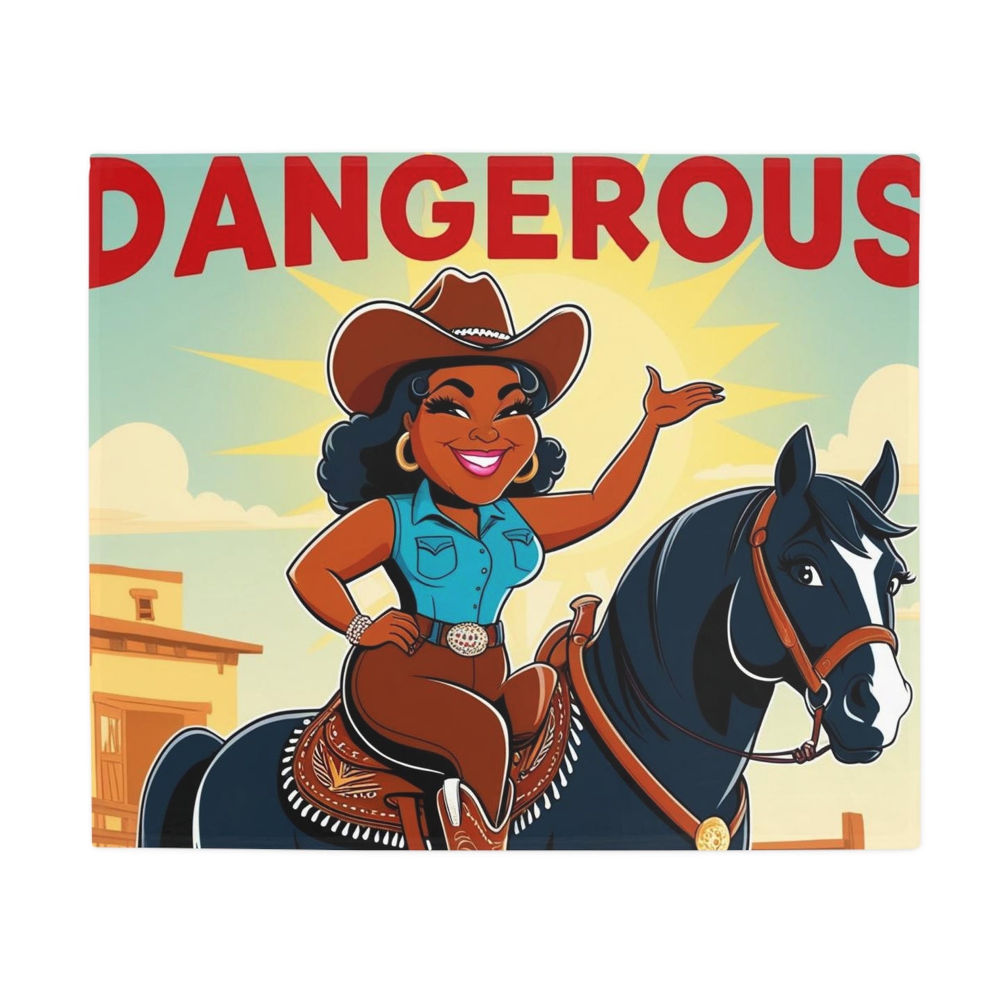 Dangerous Cowgirl Fleece Blanket