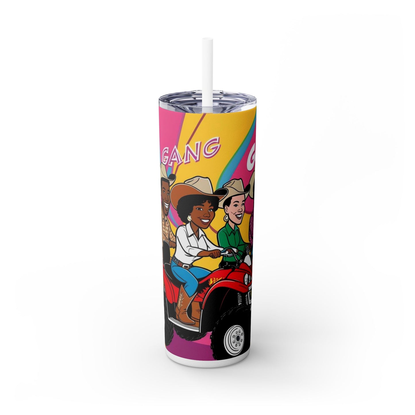 Retro Gang ATV Skinny Tumbler with Straw 20oz