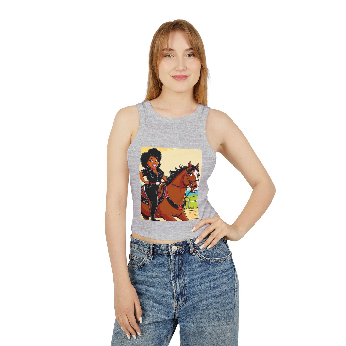 Sittin' Pretty Women's Micro Rib Racer Tank Top