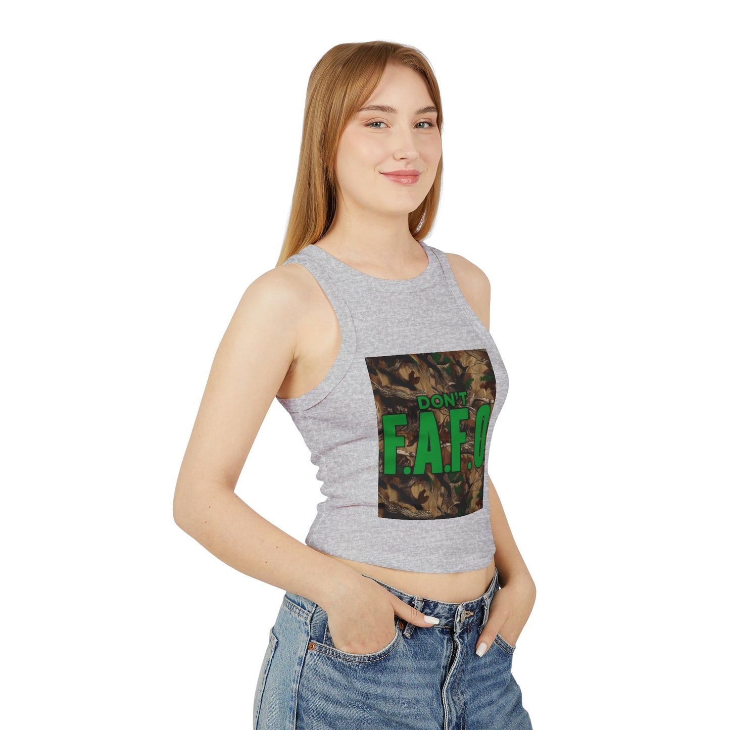 Don't F.A.F.O. Micro Rib Racer Tank Top