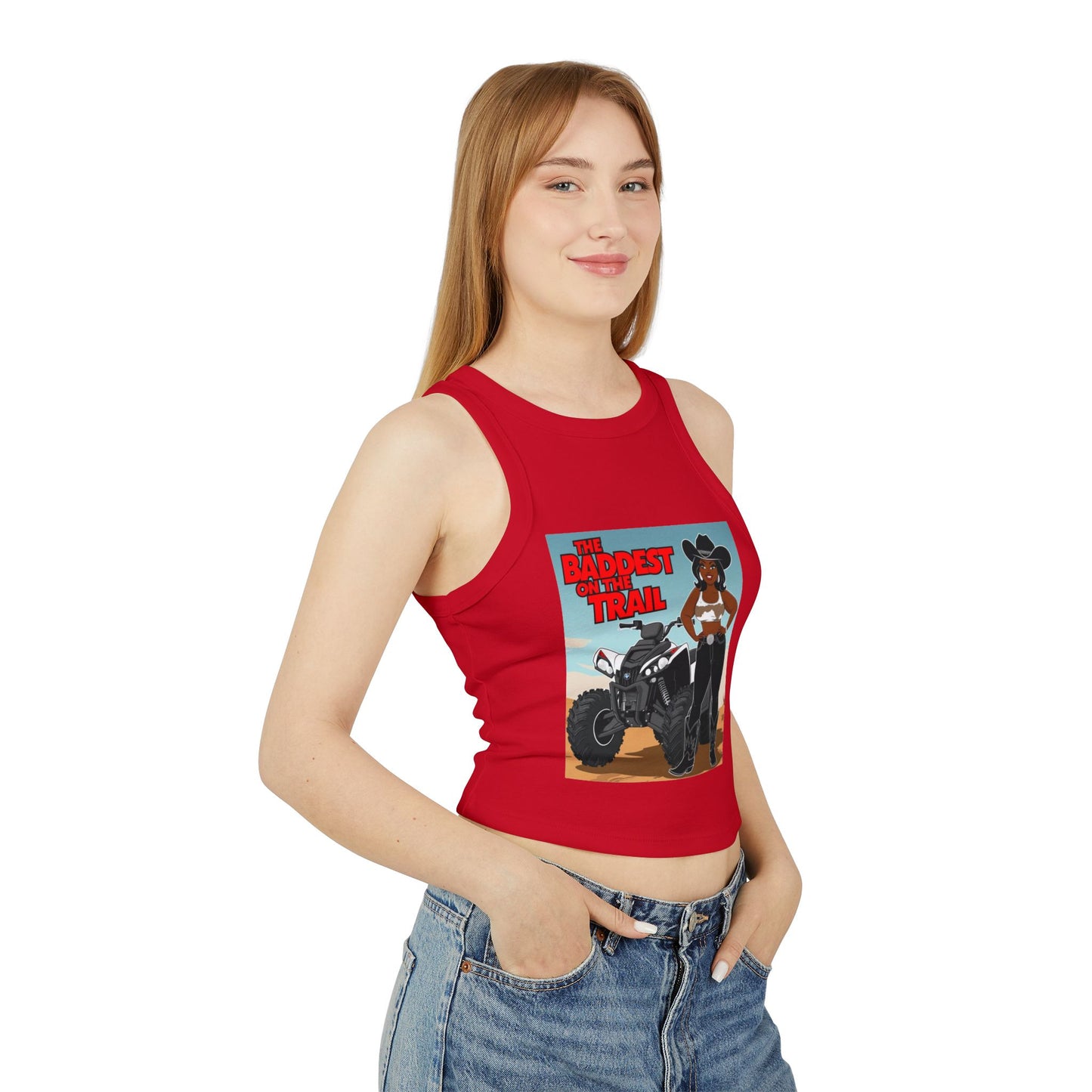 Baddest on the Trail Women's Micro Rib Racer Tank Top