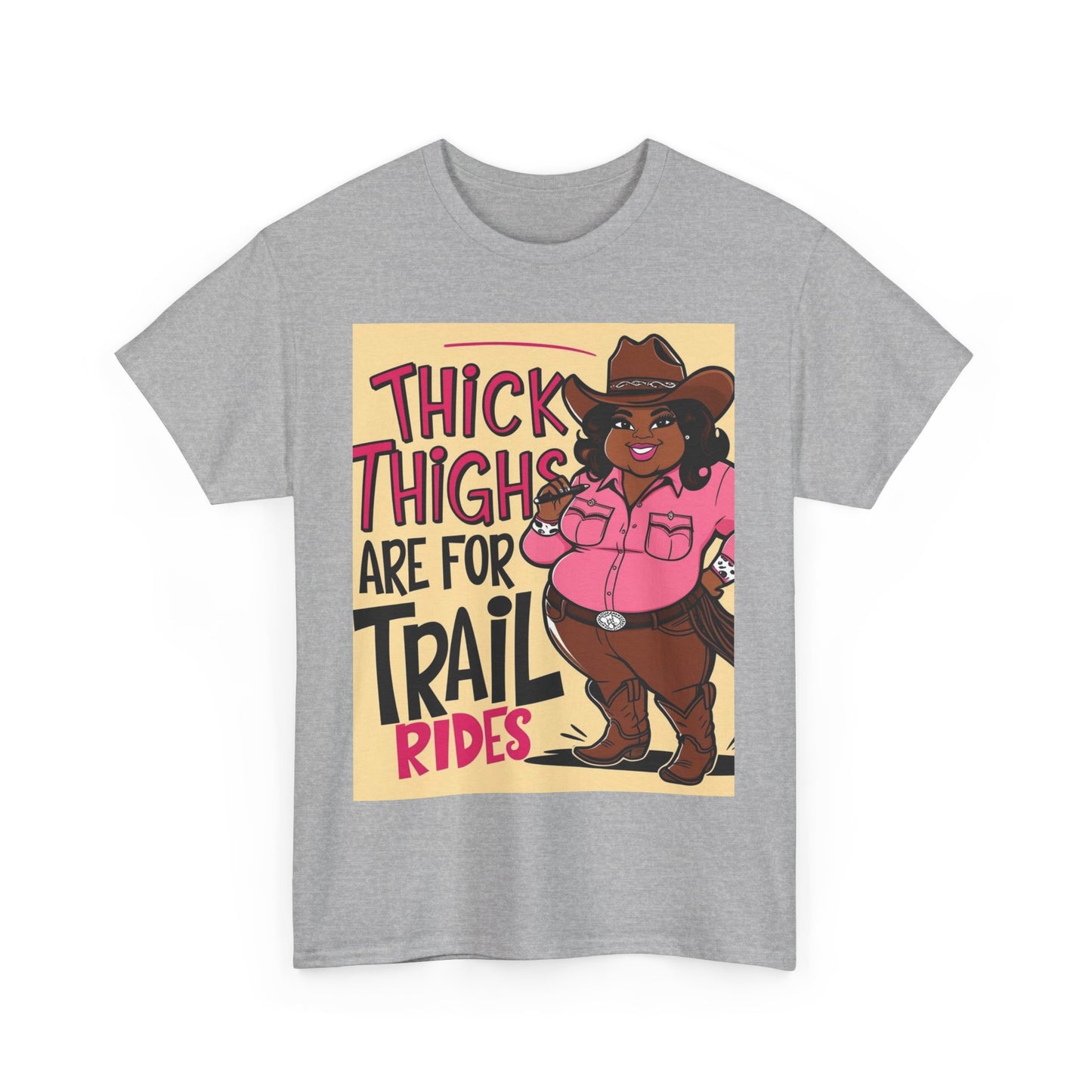 Thick Thighs Are For Trail Rides Unisex Cotton Tee