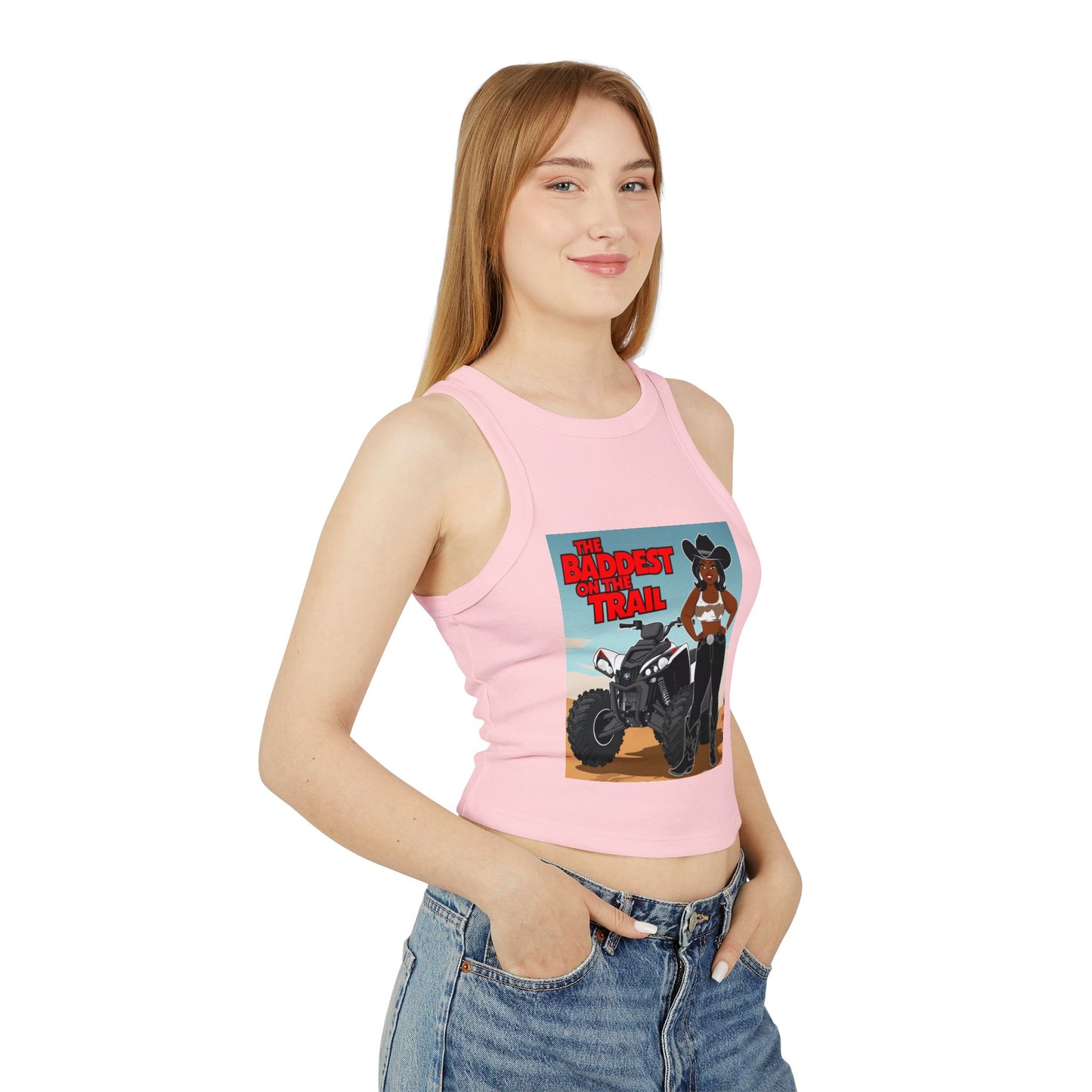 Baddest on the Trail Women's Micro Rib Racer Tank Top