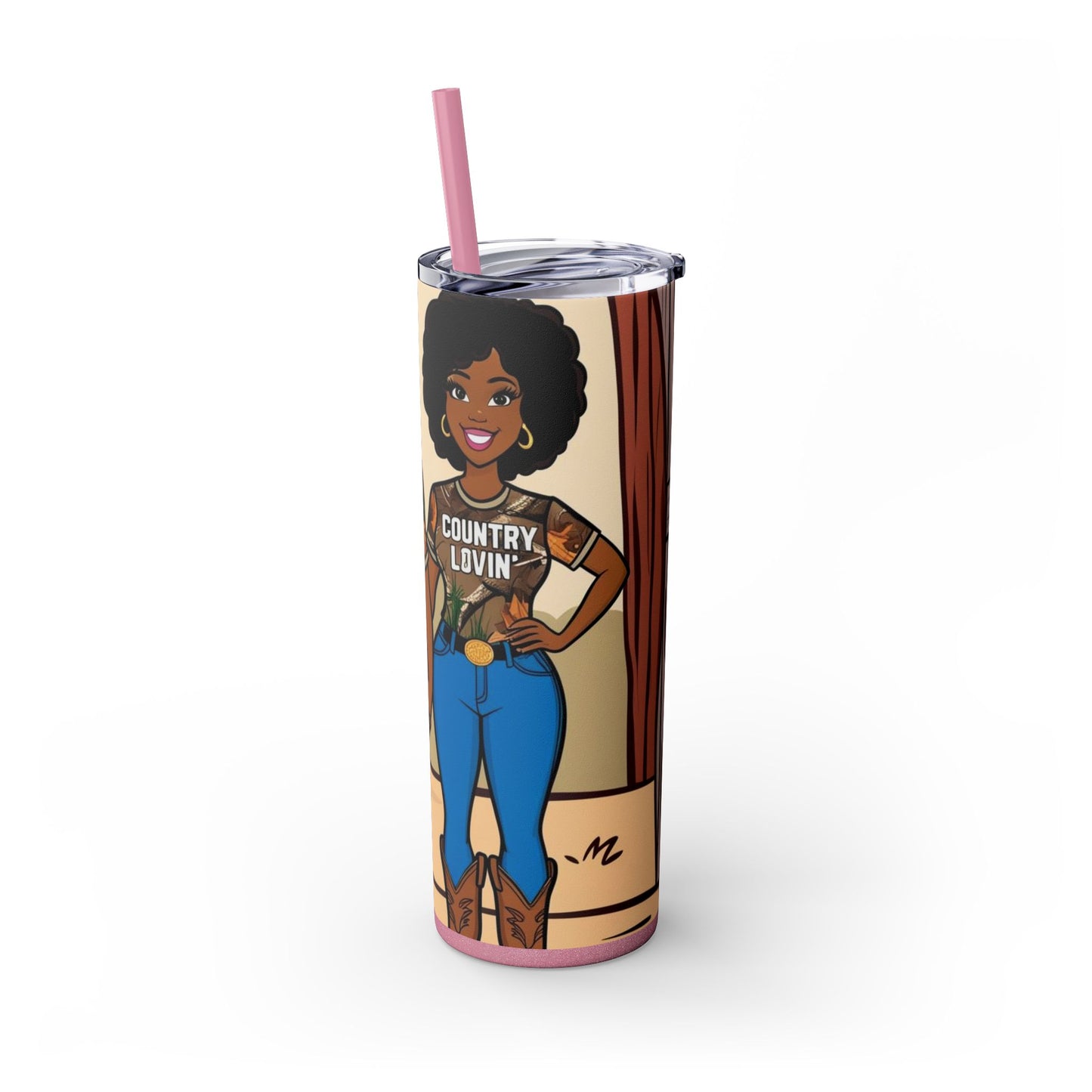 Country Lovin Skinny Tumbler with Straw, 20oz