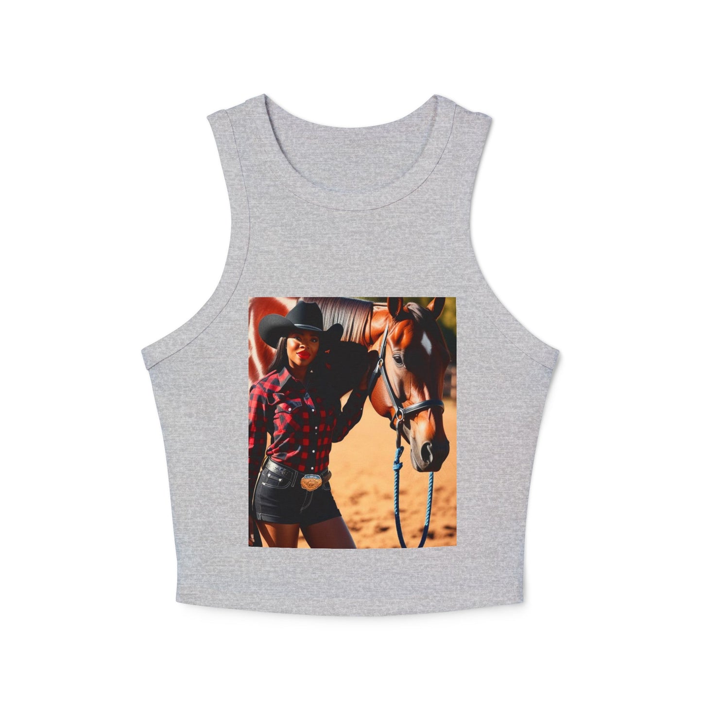 Black Beauty Micro Rib Racer Tank Top