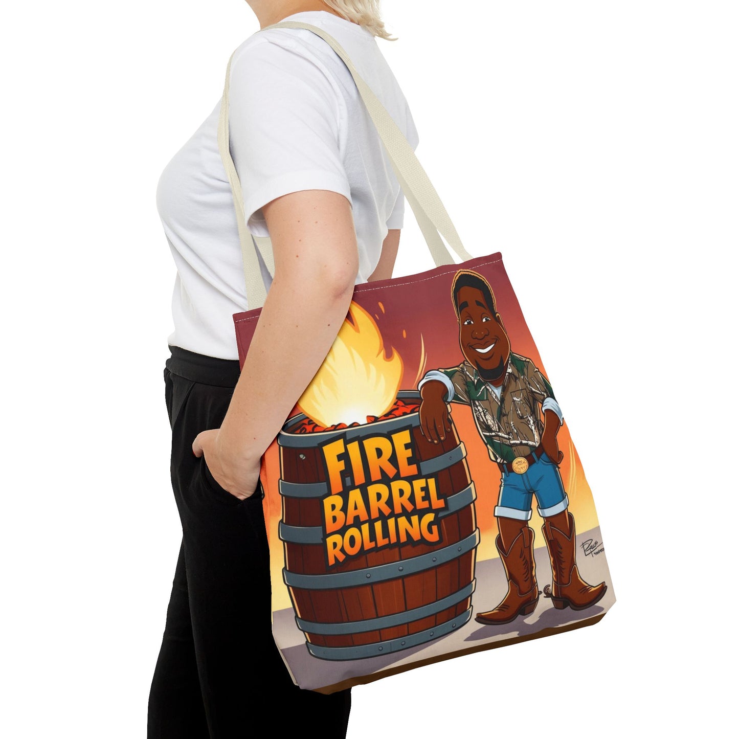 Fire Barrel Rolling Tote Bag
