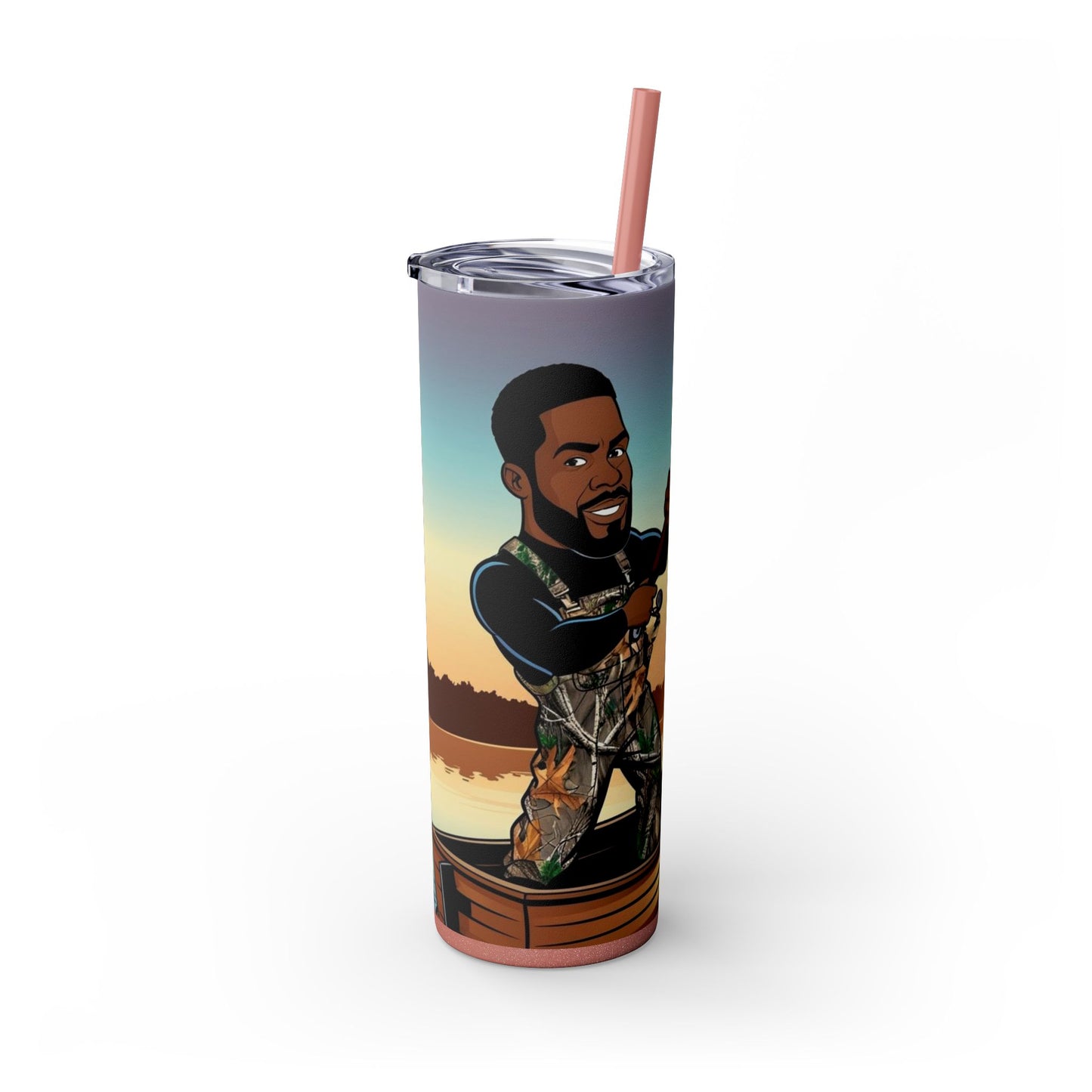Handsome Fisherman Skinny Tumbler with Straw - 20oz