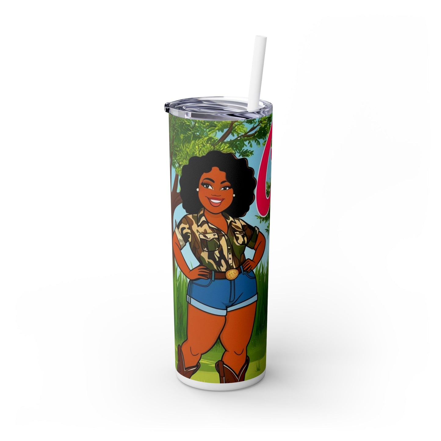 Country Girl Skinny Tumbler with Straw, 20oz