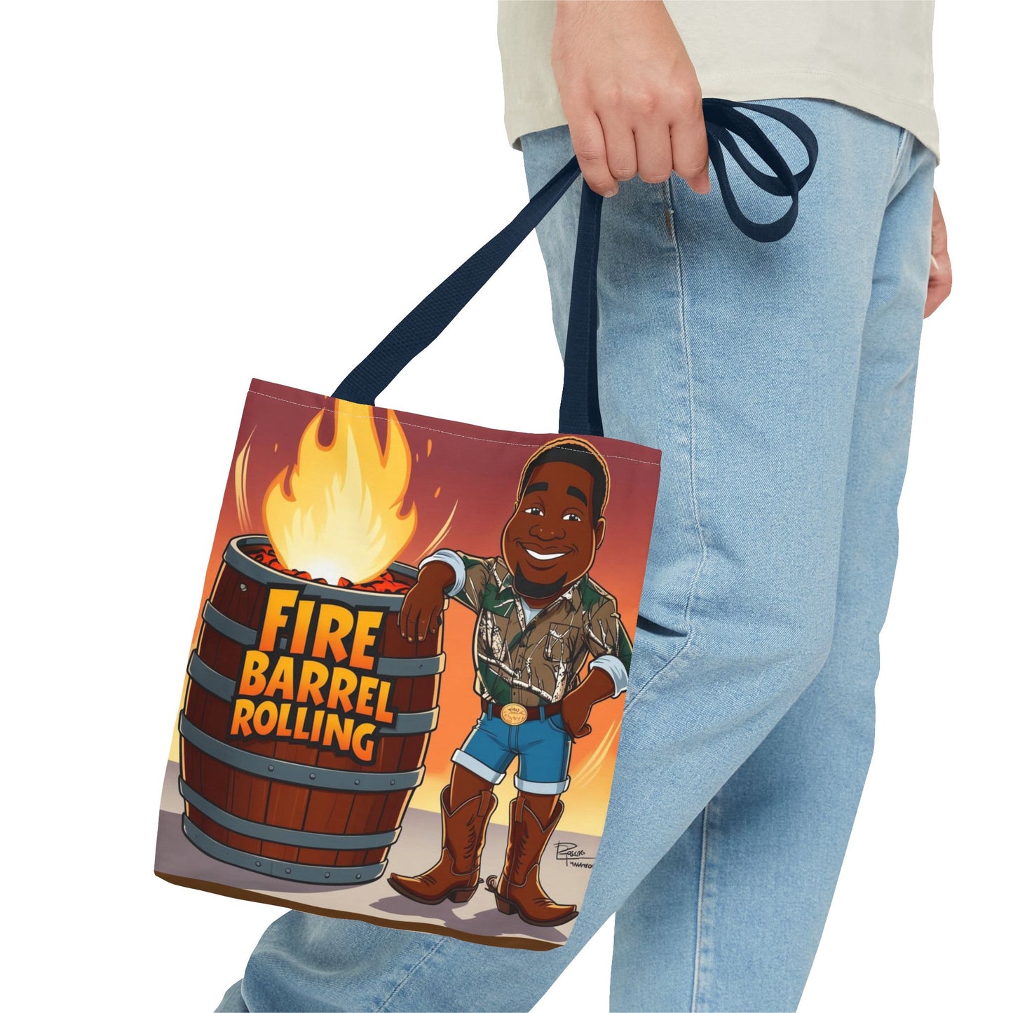 Fire Barrel Rolling Tote Bag