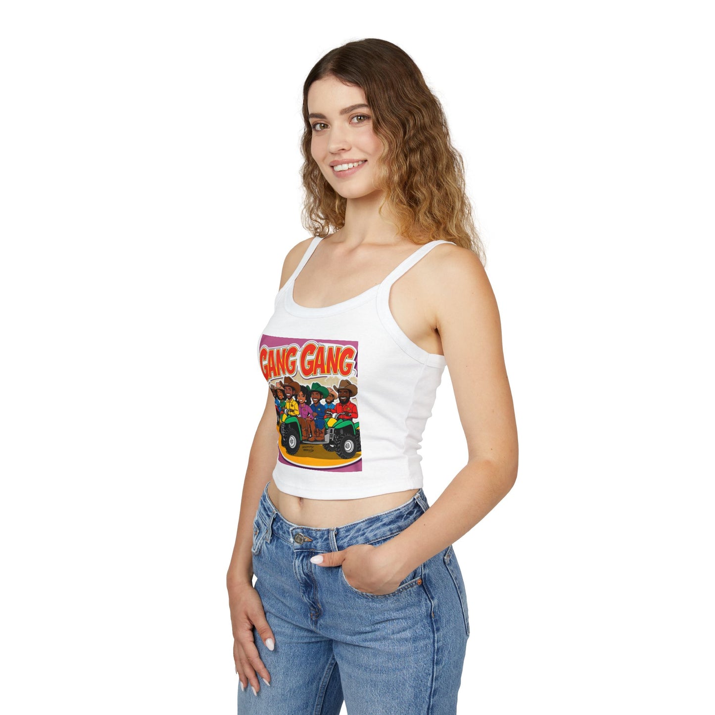 Group ATV Cartoon Spaghetti Strap Tank Top