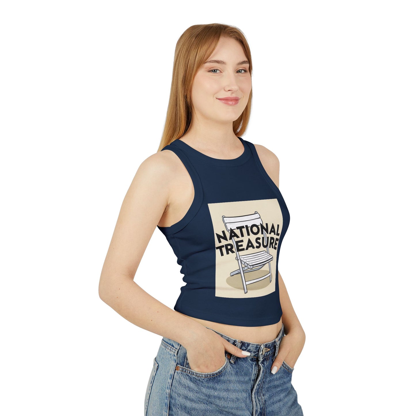 National Treasure Women's Micro Rib Racer Tank Top