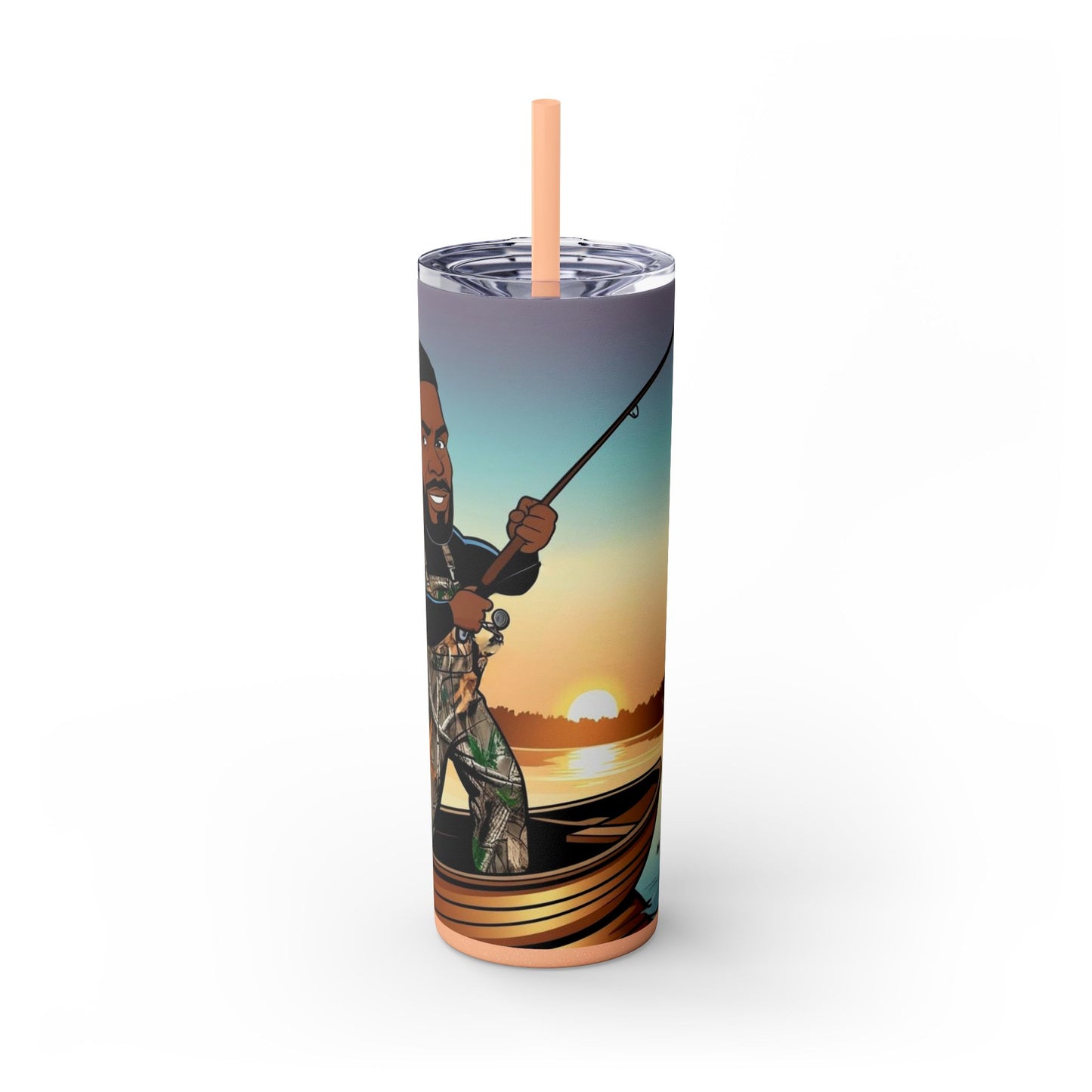 Handsome Fisherman Skinny Tumbler with Straw - 20oz
