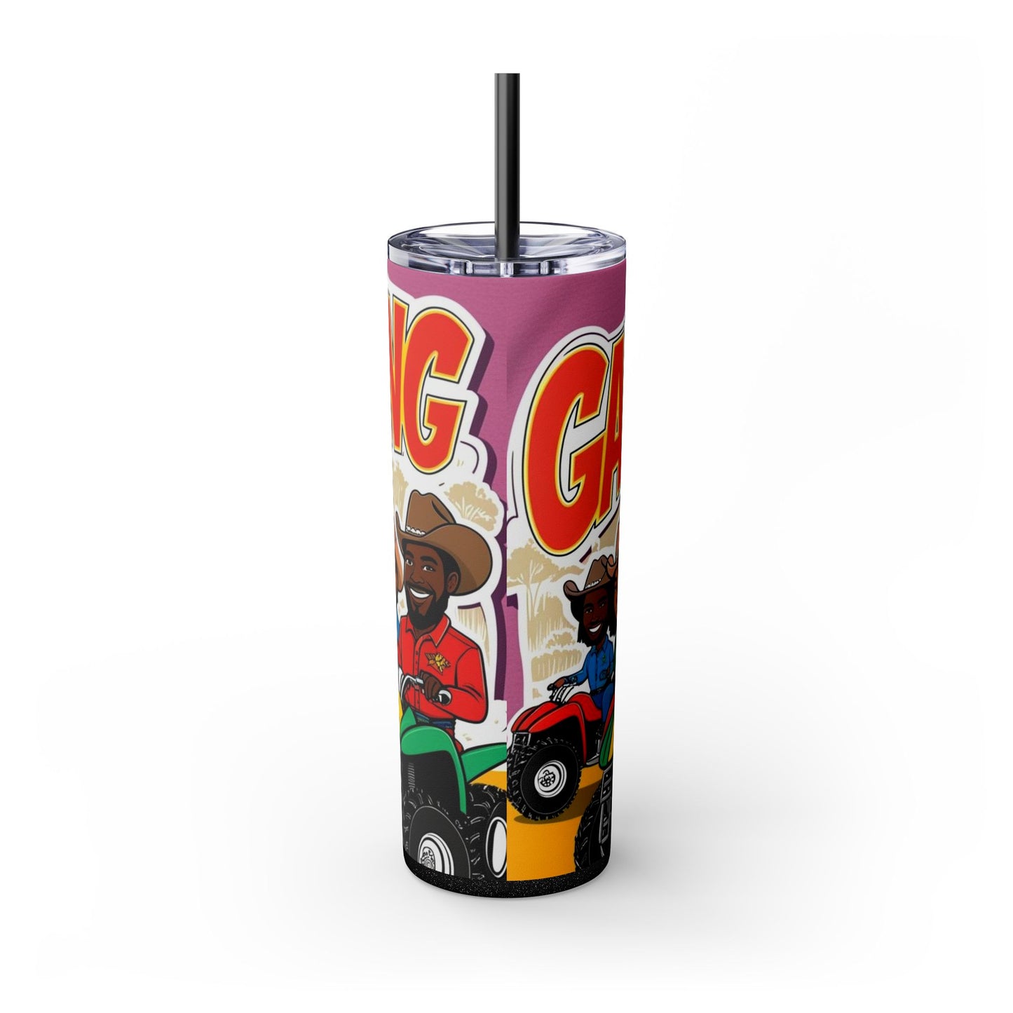 Group ATV Cartoon Skinny Tumbler with Straw 20oz