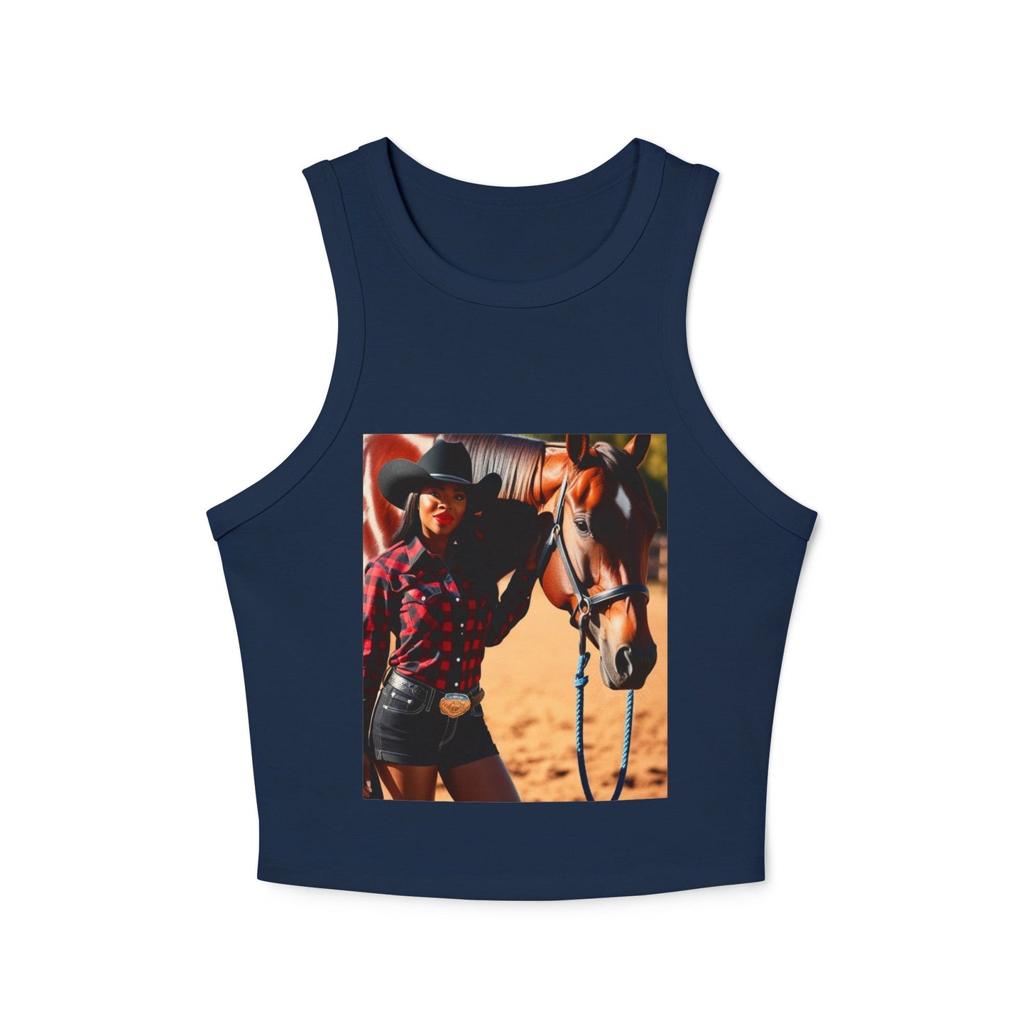 Black Beauty Micro Rib Racer Tank Top