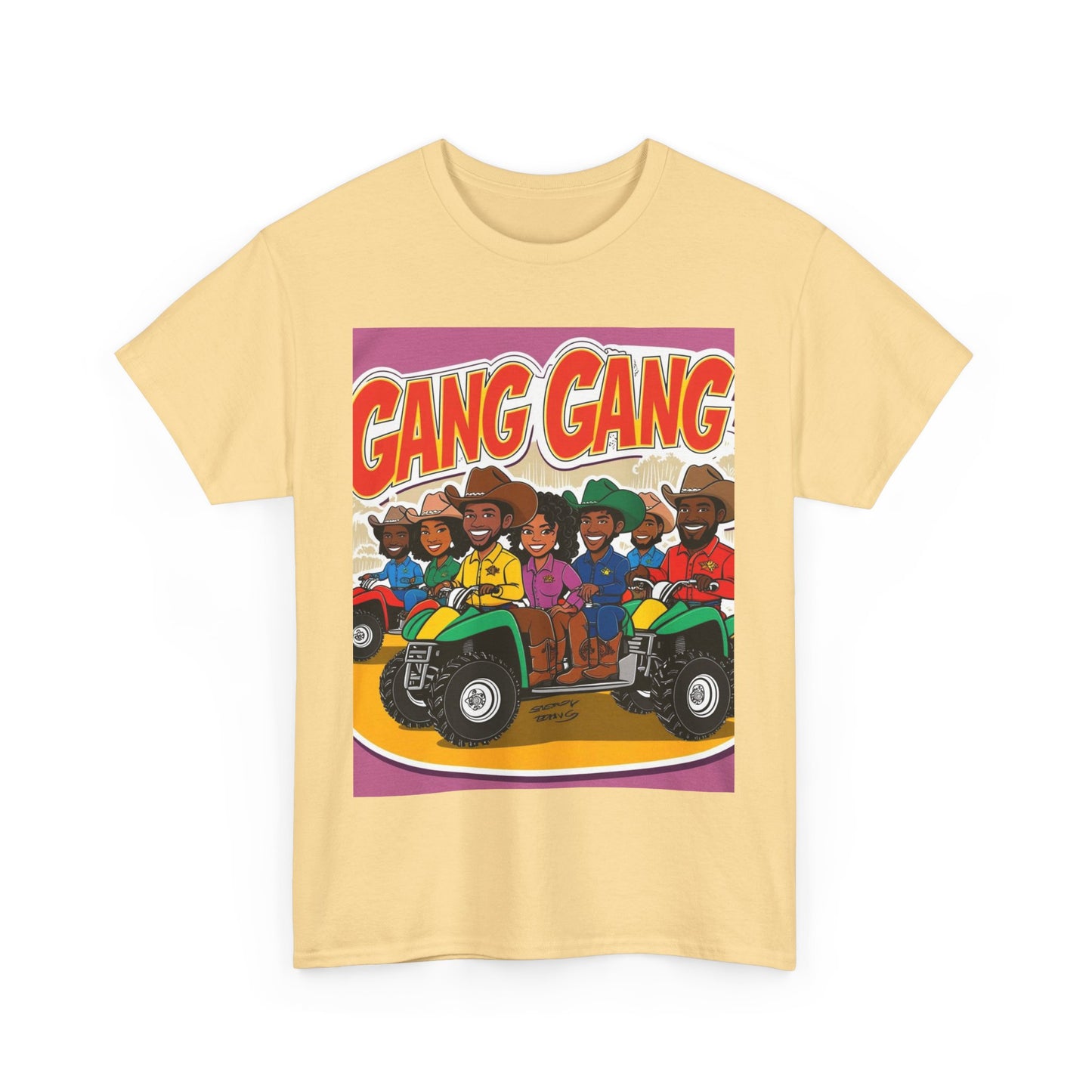 Group ATV Cartoon Graphic Tee Unisex Cotton T-Shirt