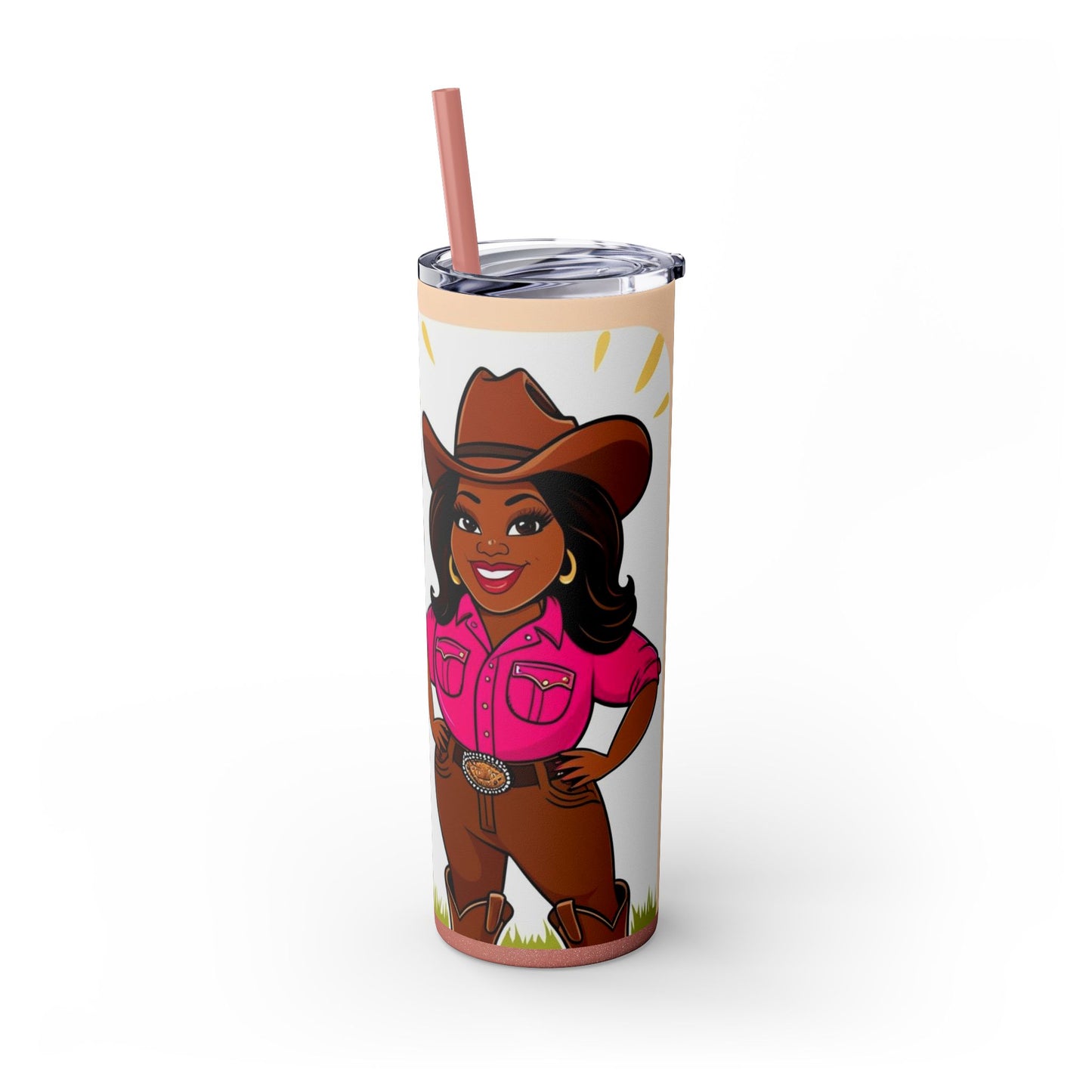 Bright Thick Thighs Skinny Tumbler with Straw, 20oz
