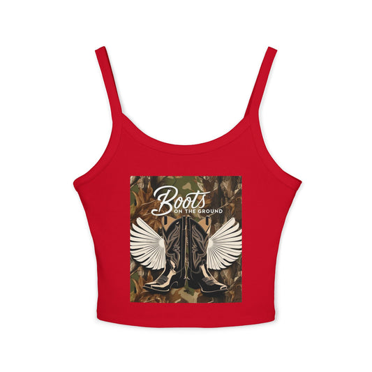 Boots On The Ground Women's Spaghetti Strap Tank Top