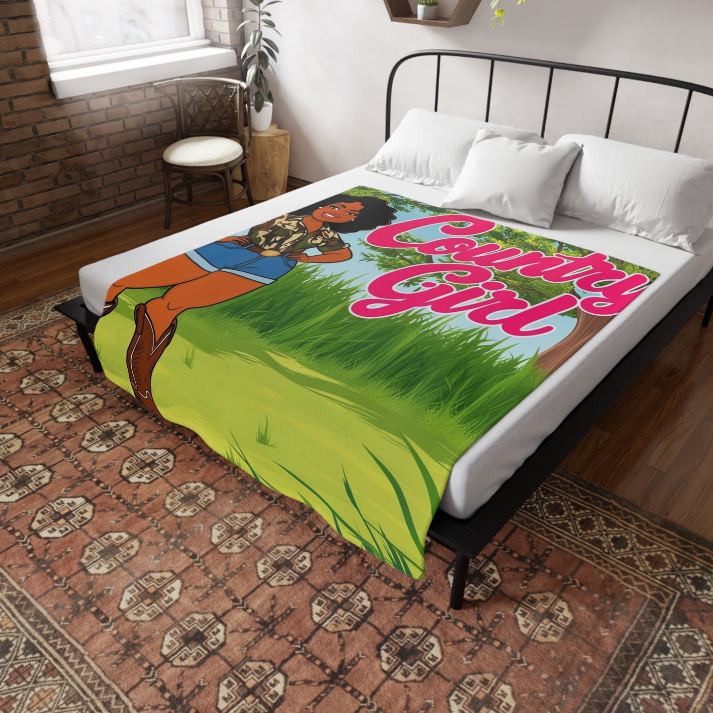 Country Girl Plush Fleece Blanket