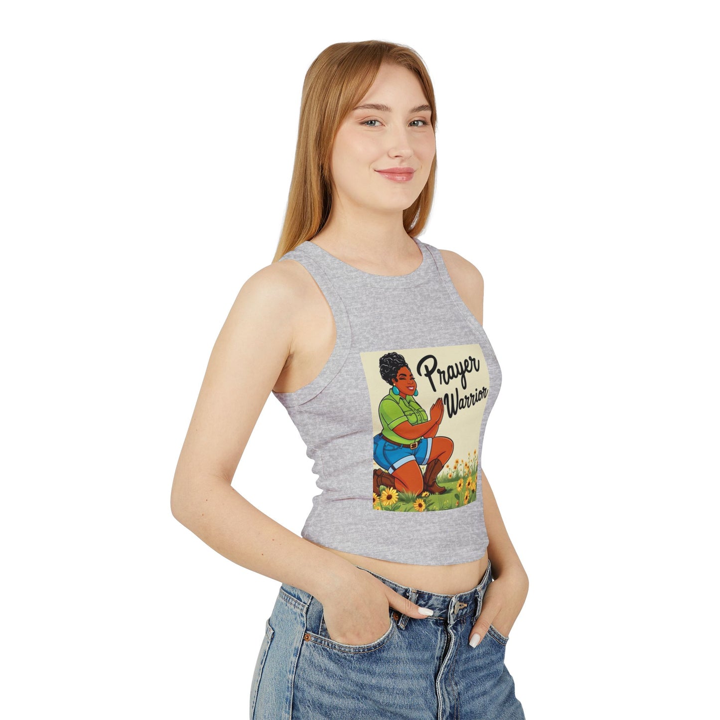 Prayer Warrior Women's Micro Rib Racer Tank Top