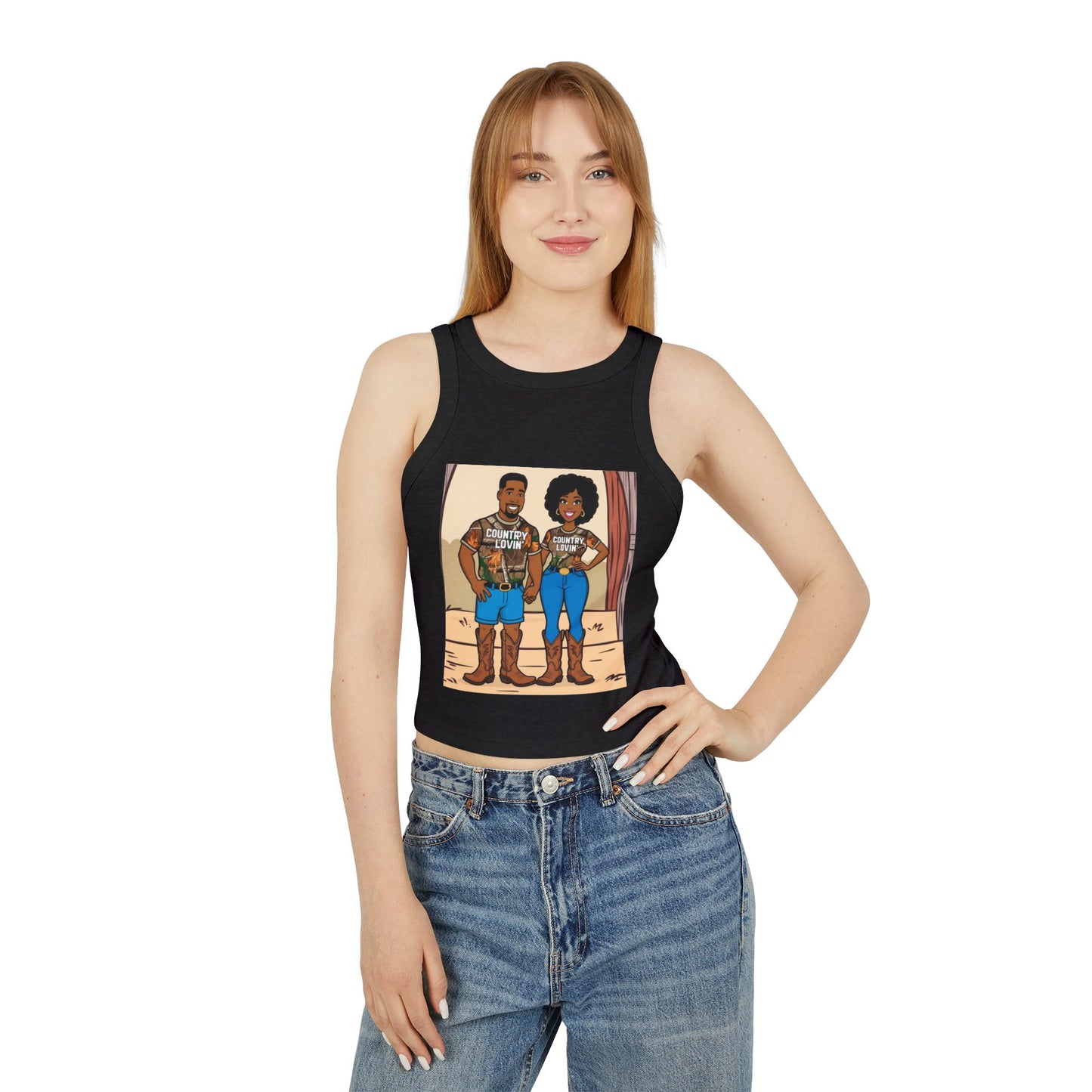 Country Lovin Women's Micro Rib Racer Tank Top