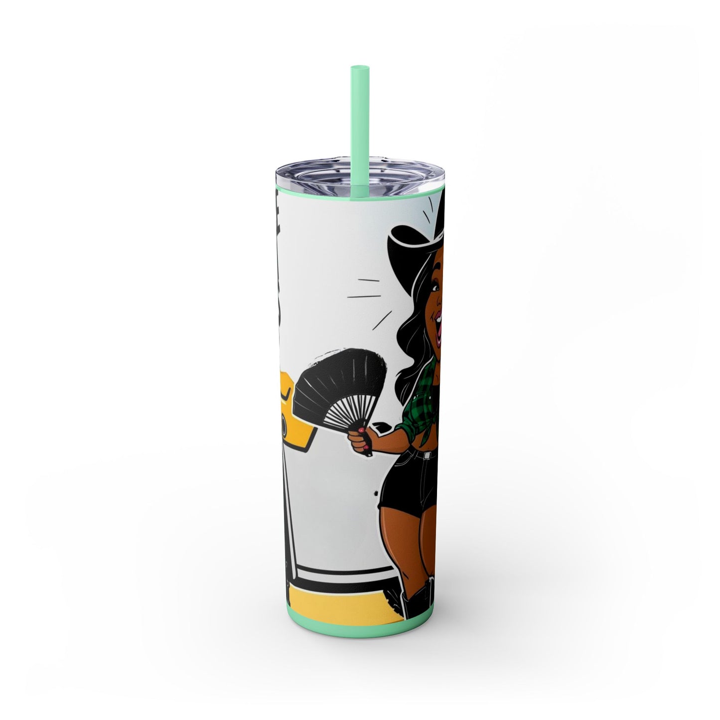 Where Them Fans At? Skinny Tumbler with Straw, 20oz