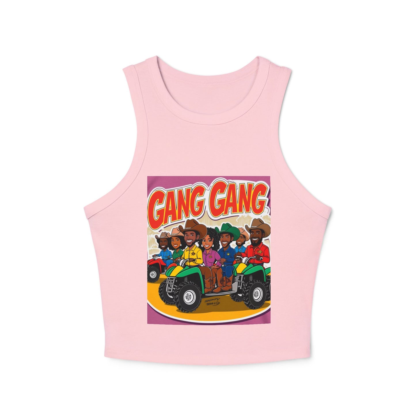 Group ATV Cartoon Micro Rib Racer Tank Top