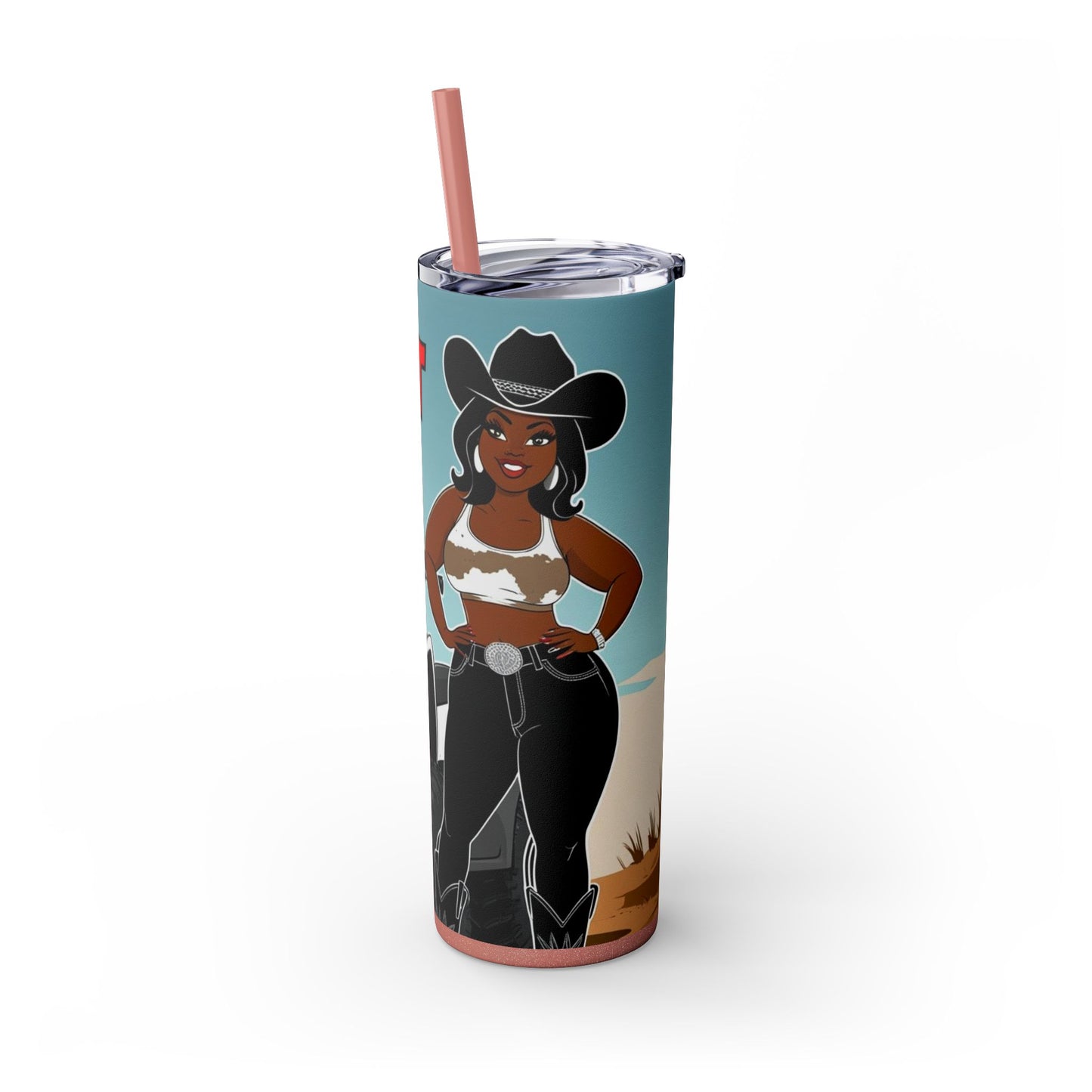 Baddest on the Trail Skinny Tumbler with Straw - 20oz