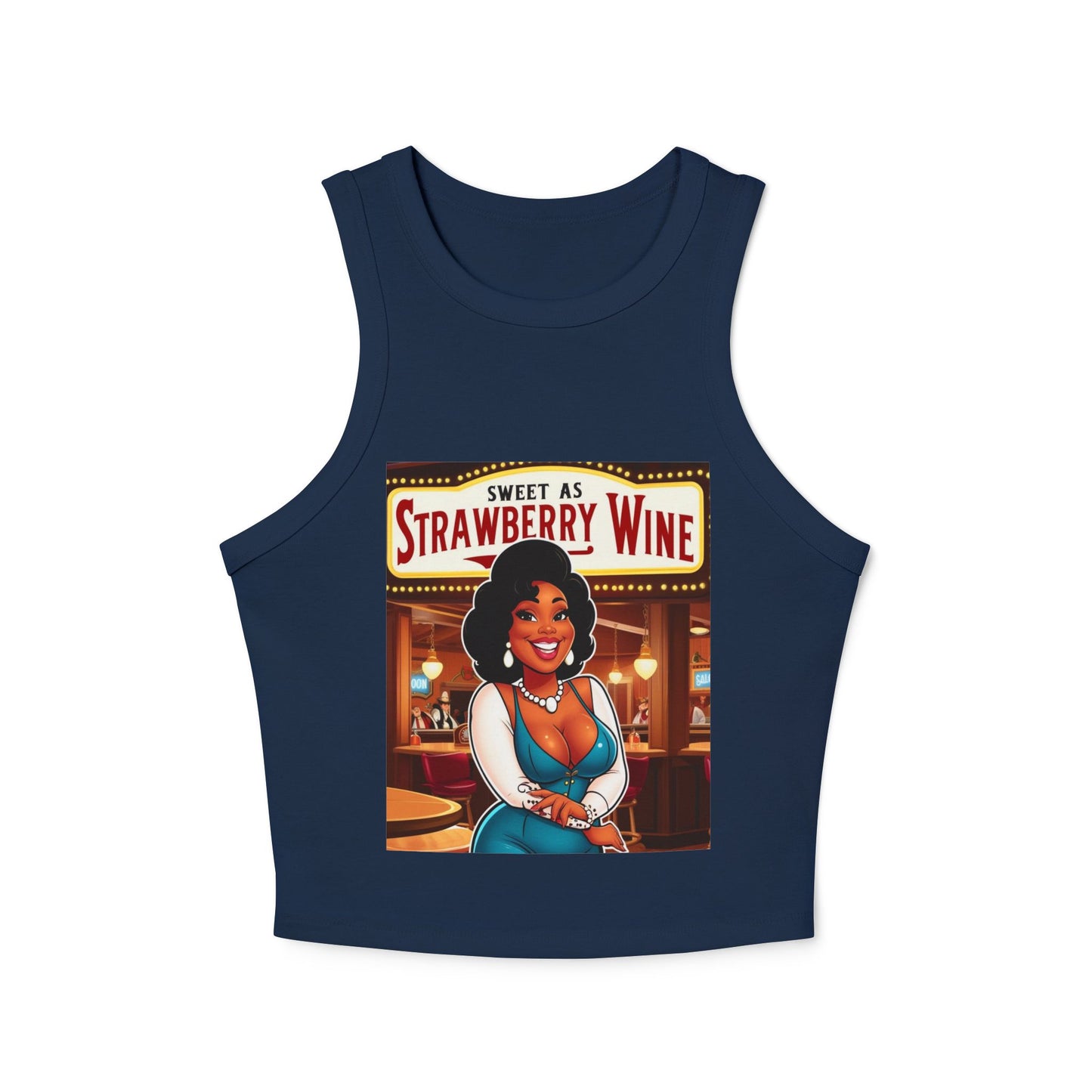 Sweet as Strawberry Wine Racer Tank Top for Women