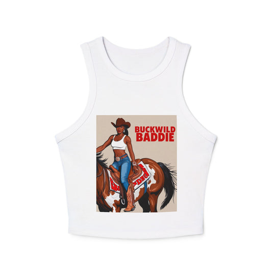 Buckwild Baddie Women's Micro Rib Racer Tank Top